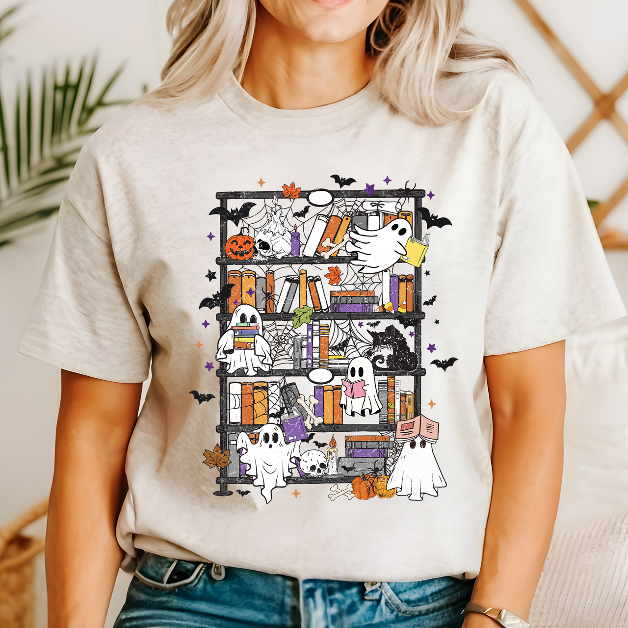 Reading Ghosts Bookish Library Spooky Halloween BookTok Collectors Edition Graphic Tee