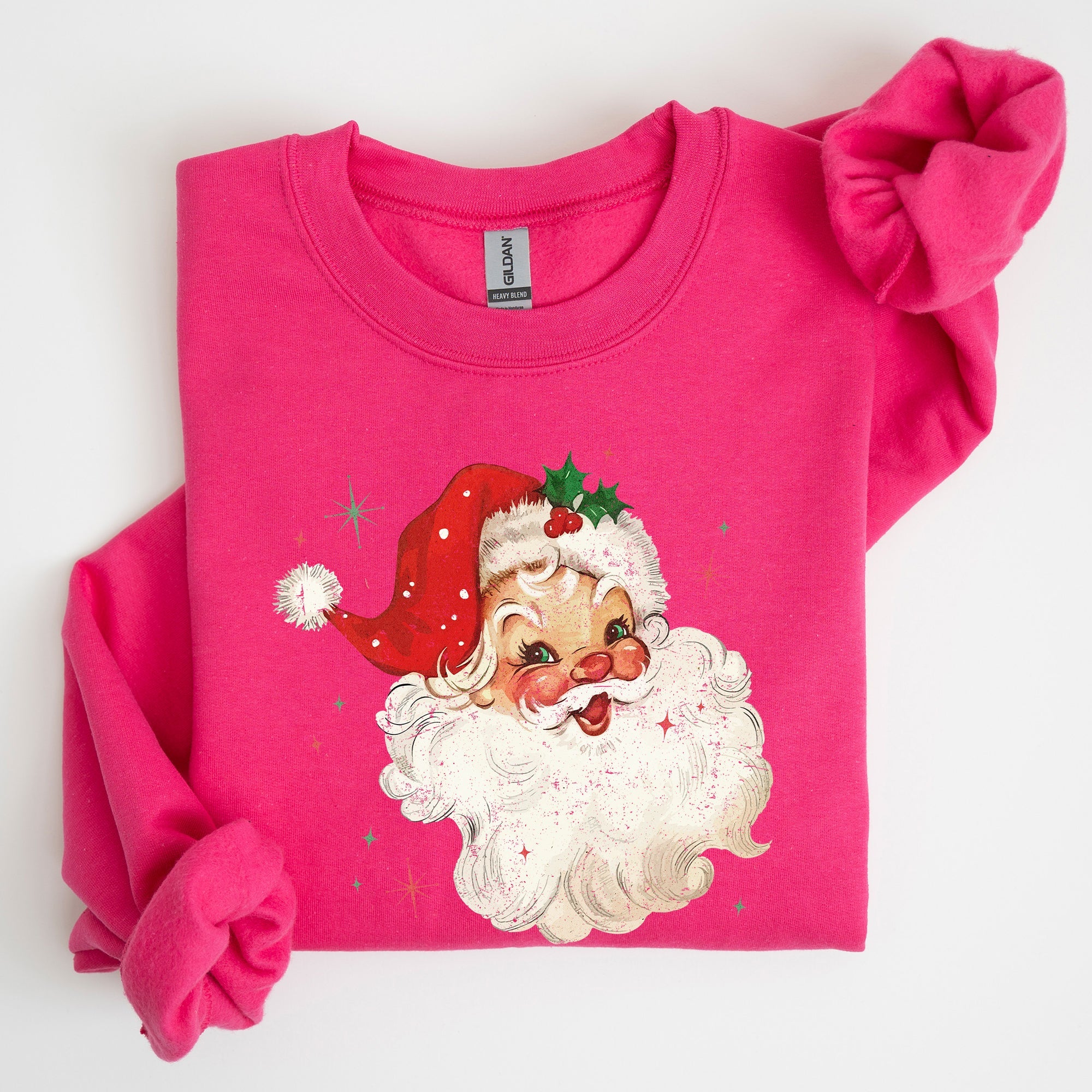 Red Retro Santa Claus Christmas Vintage Classic Snow Xmas Seasonal Ornament Sweatshirt
