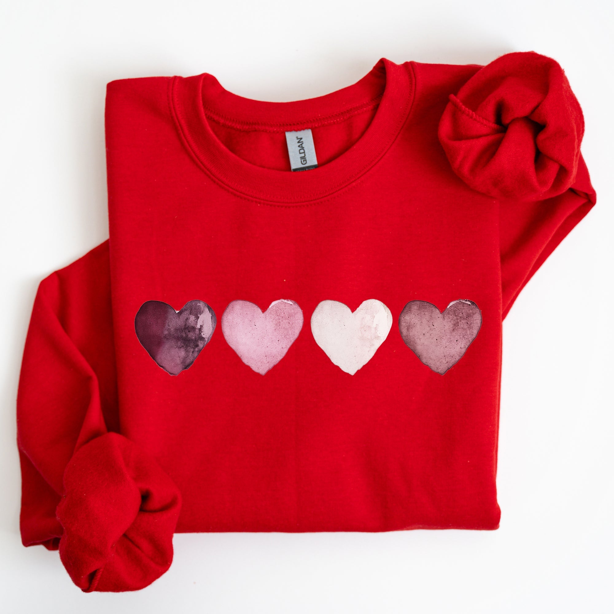 Valentine Hearts Retro Edition Graphic Love Motif Vintage Script Quote Sweatshirt