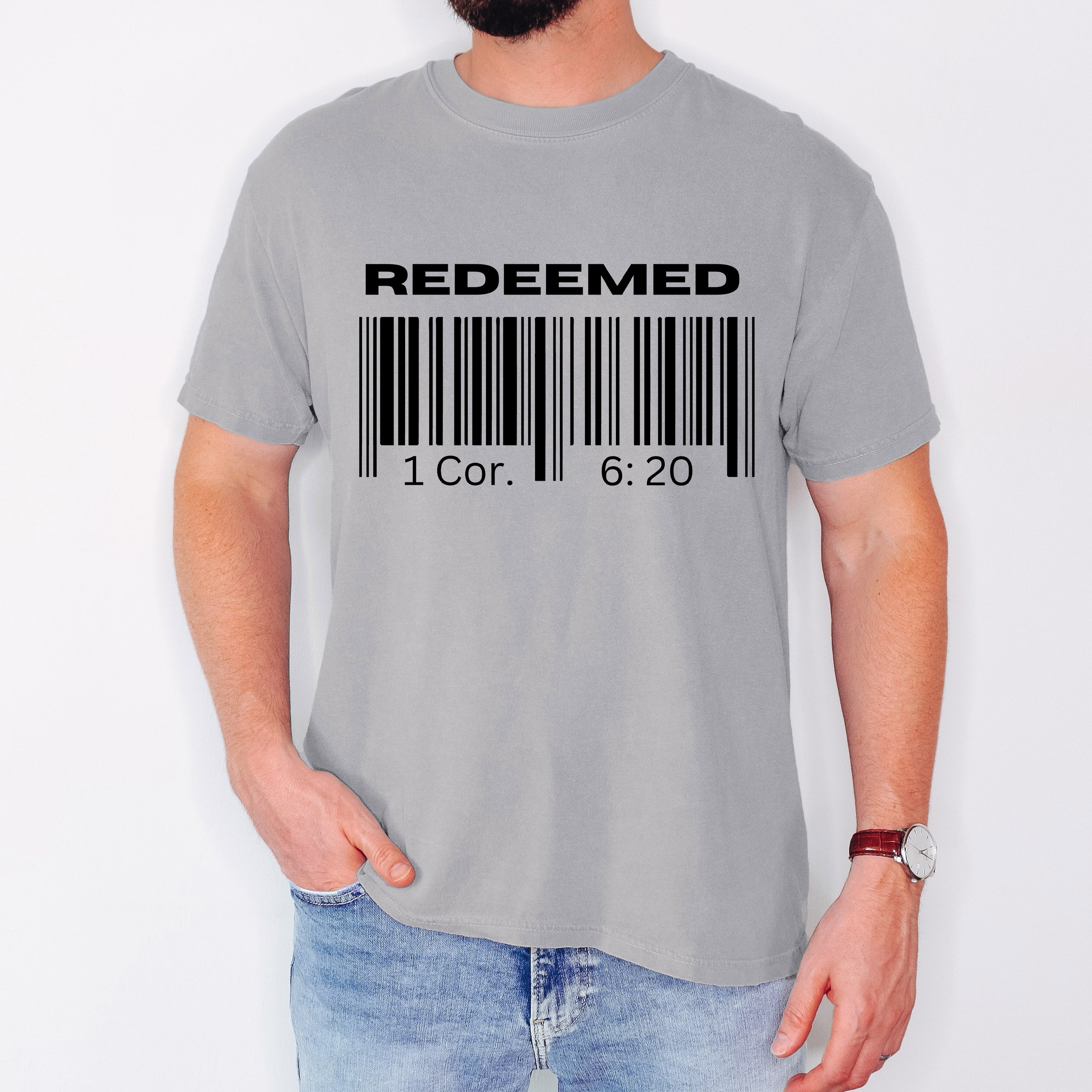 Redeemed Faith In Jesus Gospel Christian Worship Religious Message Comfort Colors Tee