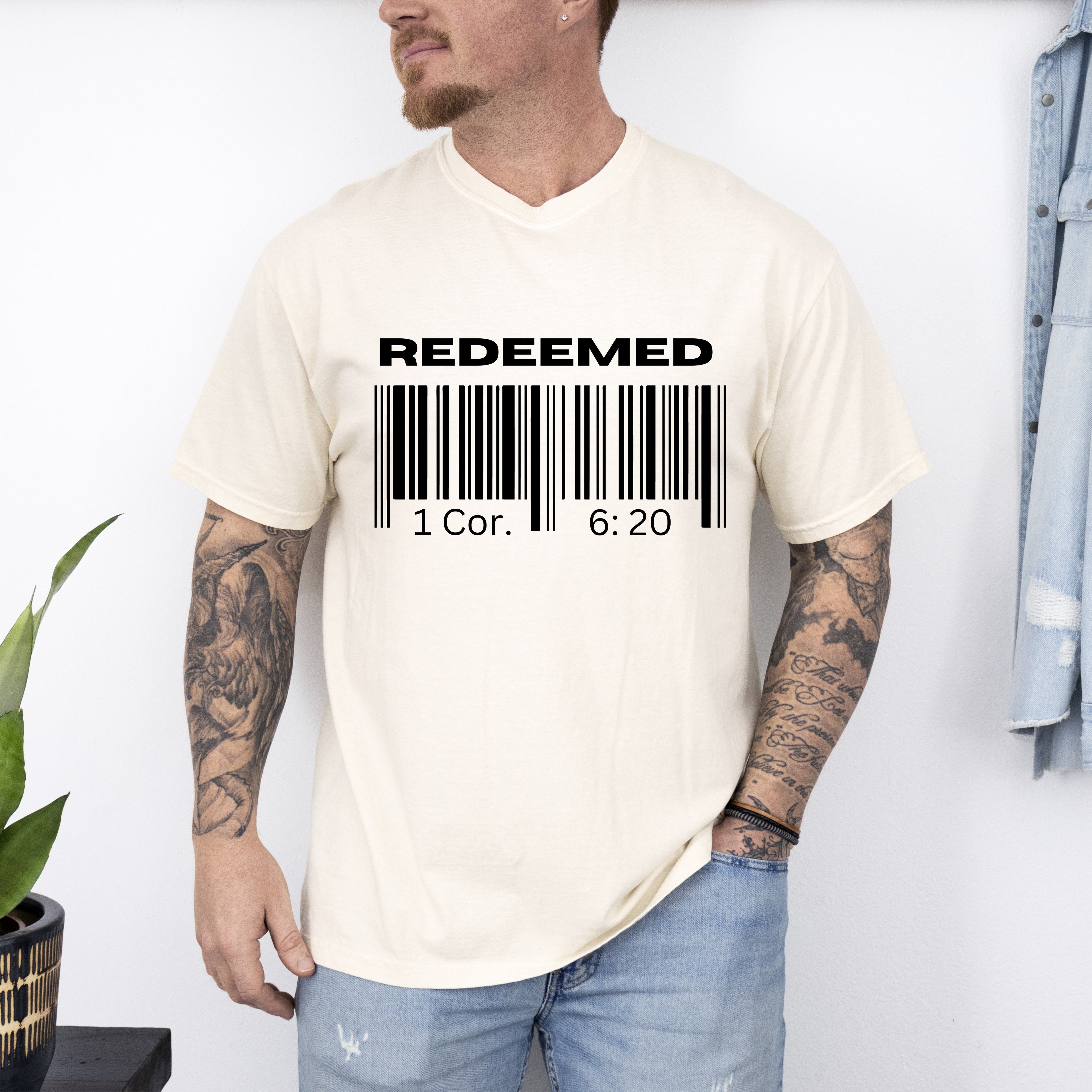 Redeemed Faith In Jesus Gospel Christian Worship Religious Message Comfort Colors Tee