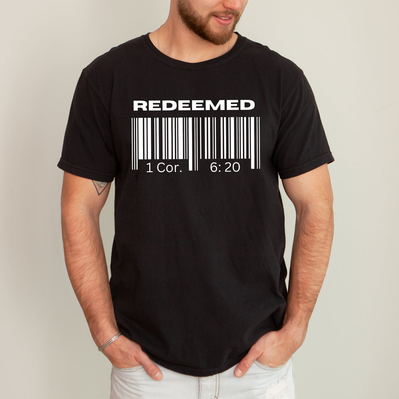 Redeemed Faith In Jesus Gospel Christian Worship Religious Message Comfort Colors Tee