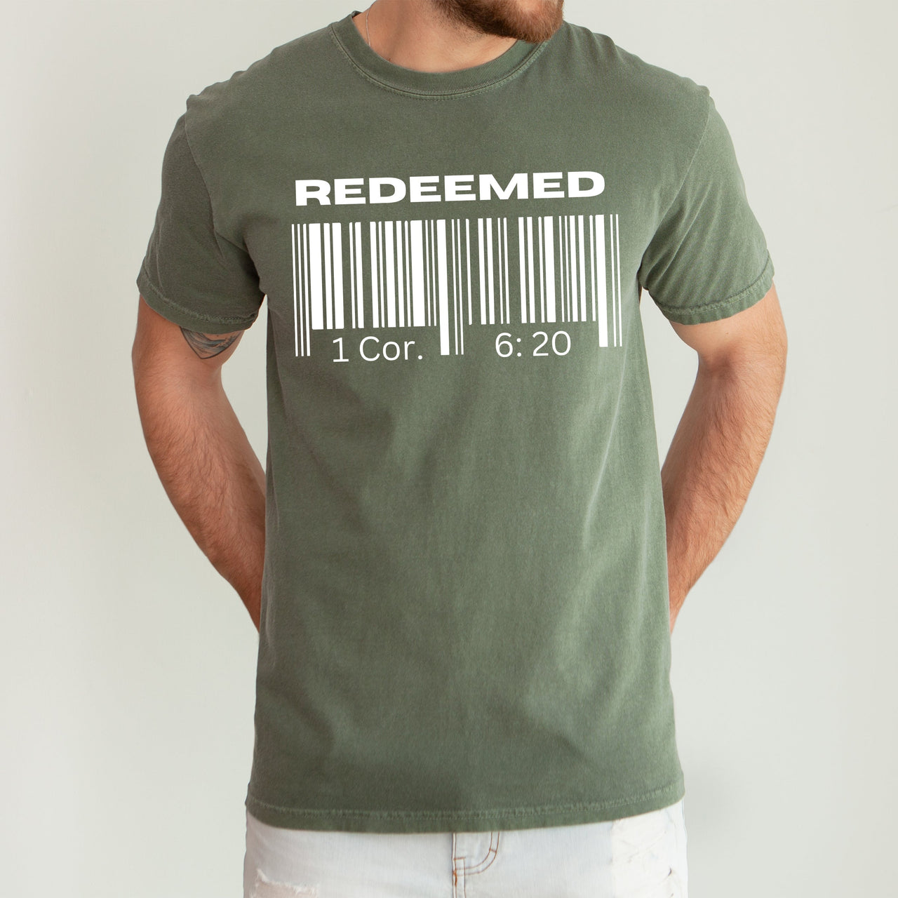 Redeemed Faith In Jesus Gospel Christian Worship Religious Message Comfort Colors Tee