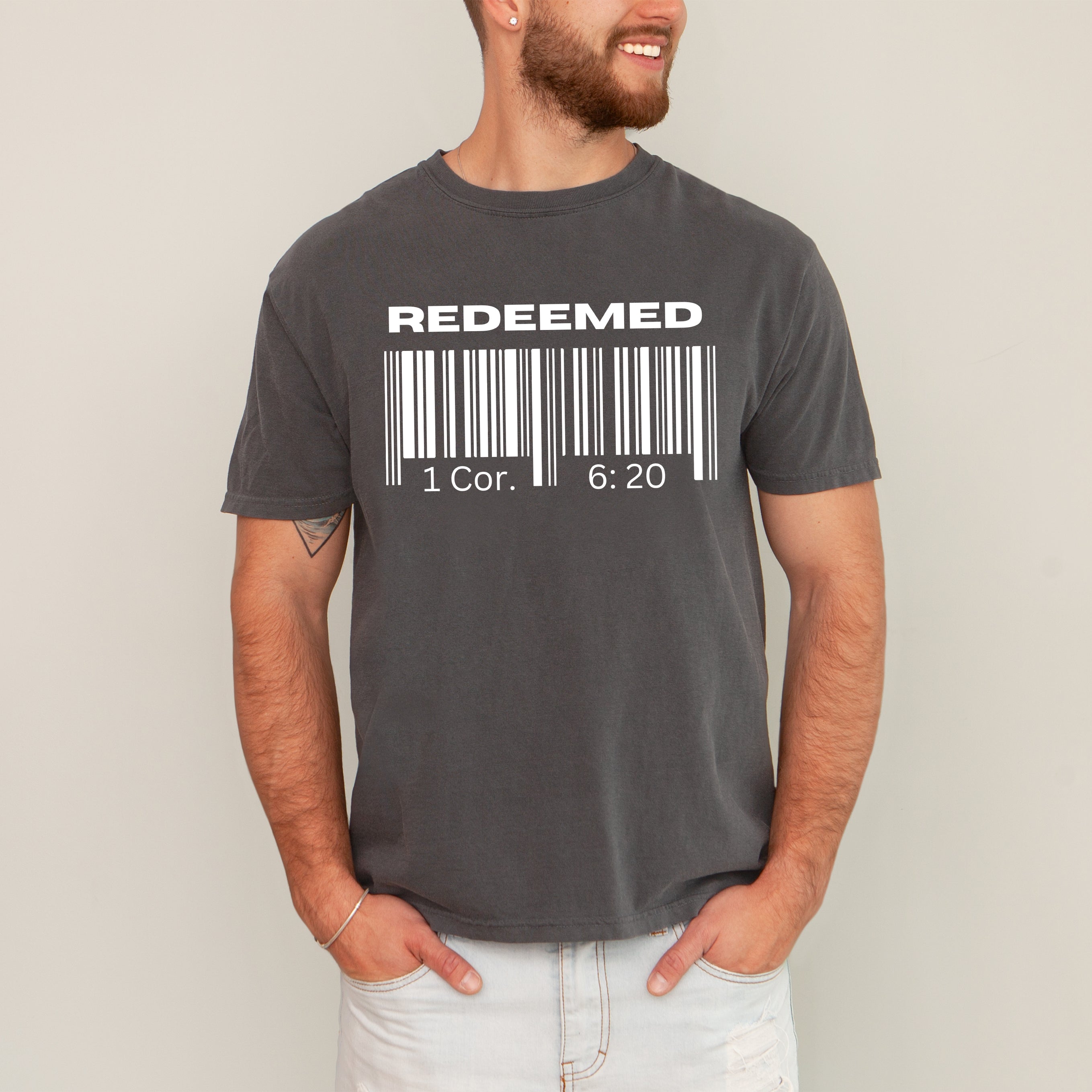 Redeemed Faith In Jesus Gospel Christian Worship Religious Message Comfort Colors Tee