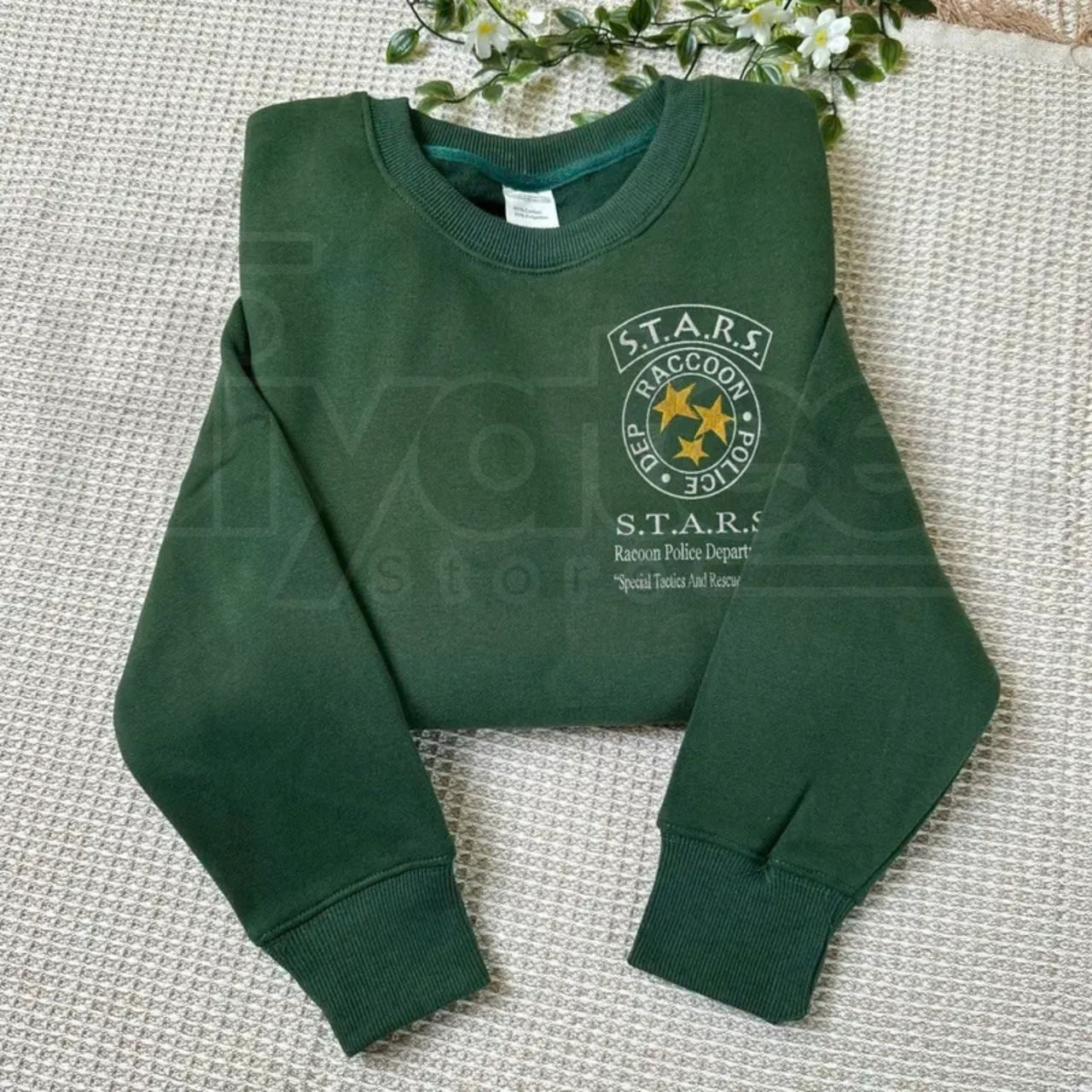 Resident Evil Embroidered Sweatshirt: Umbrella Corporation Leon Kennedy Horror Merch