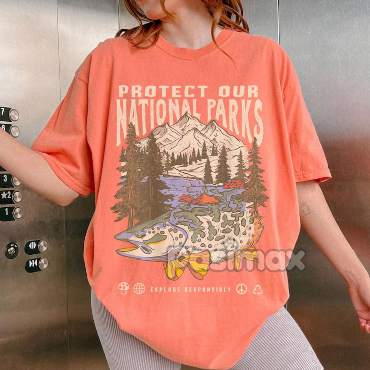 'Respect the Local Wildlife' Tee – National Parks Hiking Camping Clothes, Granola Girl Adventure Shirt, Wanderlust T-shirt