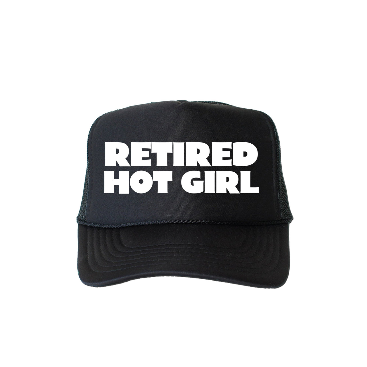 Retired Hot Girl Sassy Funny Caption Slogan Trucker Hat With Playful Attitude And Humor