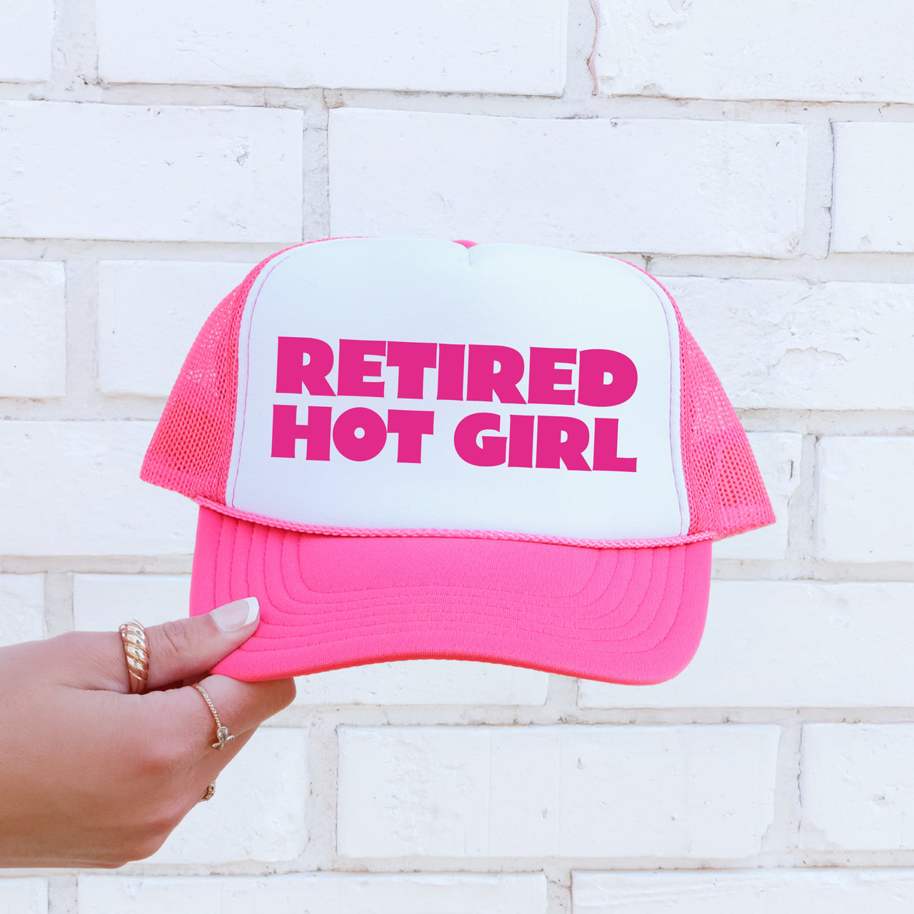 Retired Hot Girl Sassy Funny Bold Attitude Statement Graphic Inspired Trucker Hat