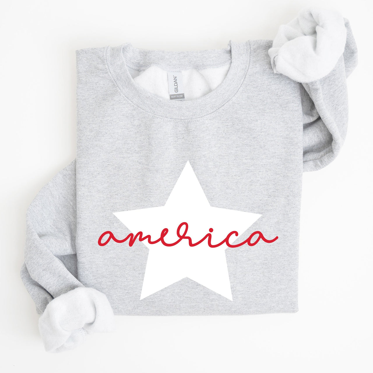 Retro America Star Red White Blue 4th Of July Patriotic Flag Design Graphic Sweatshirt
