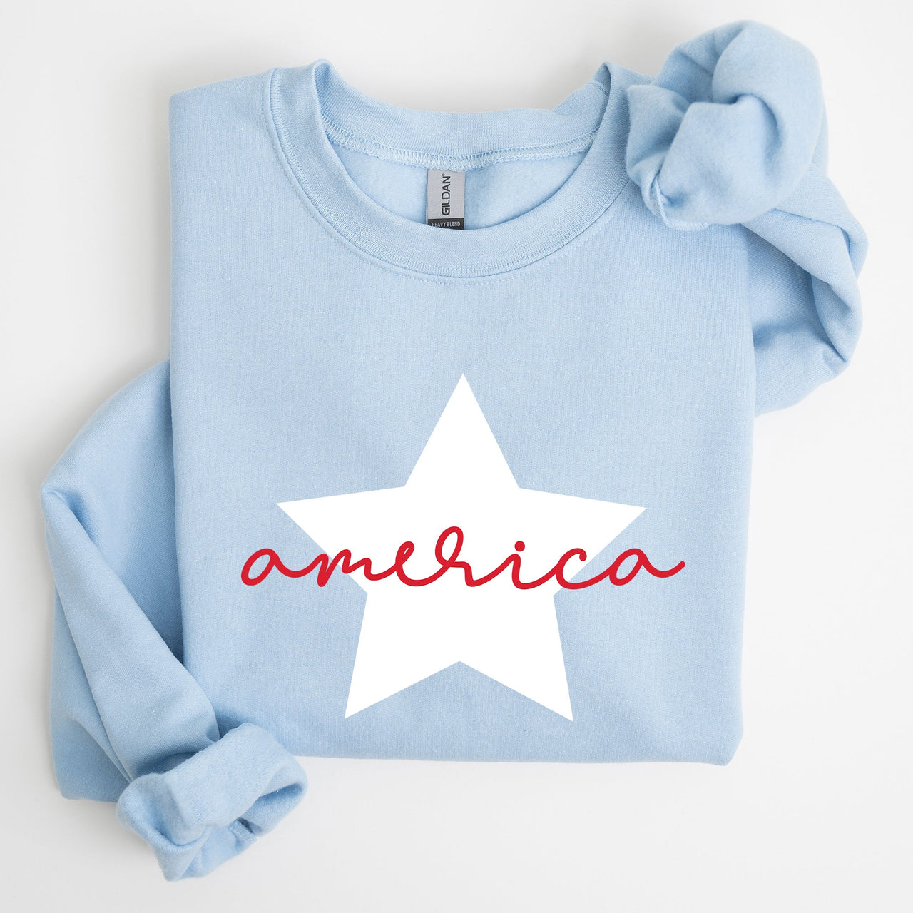 Retro America Star Red White Blue 4th Of July Patriotic Flag Design Graphic Sweatshirt