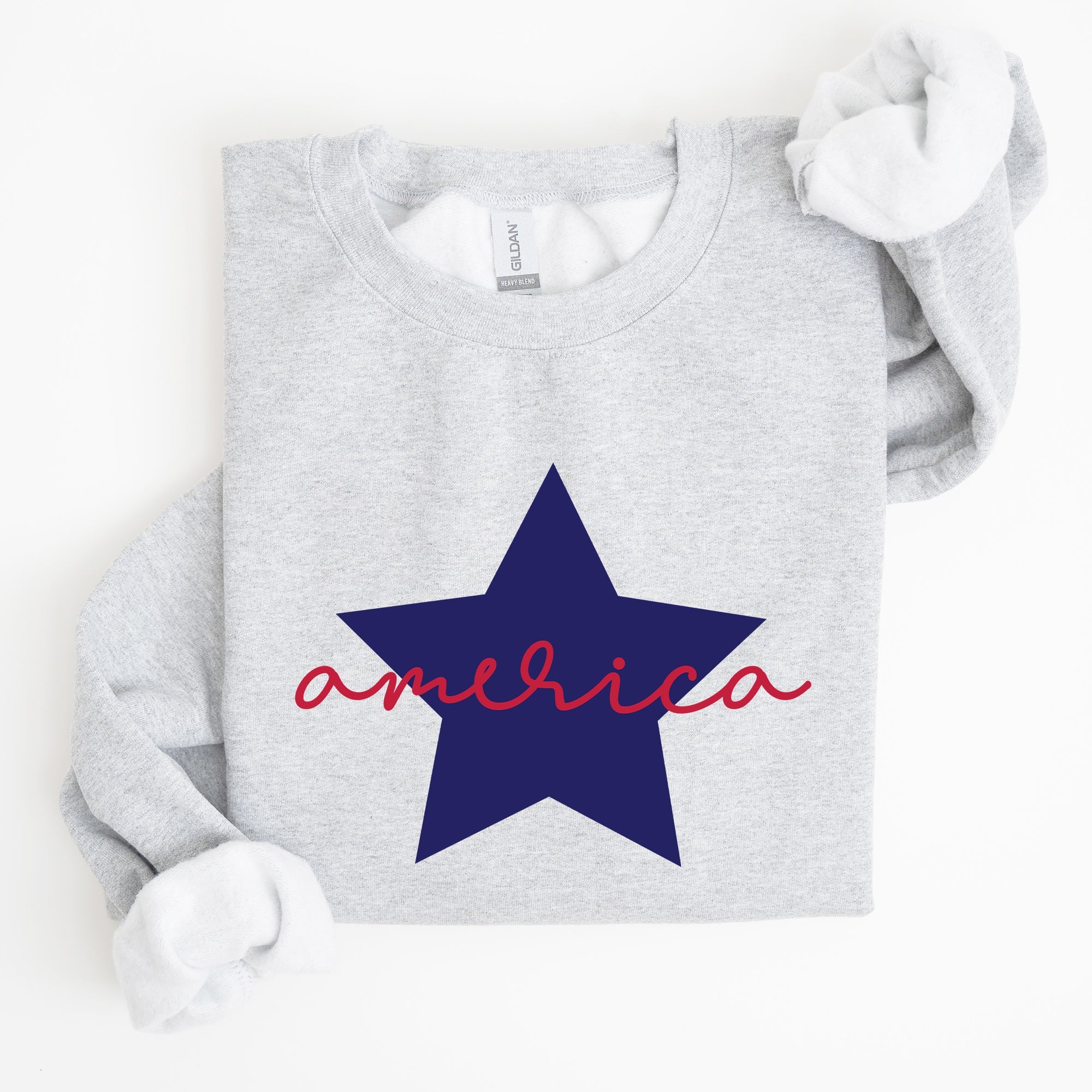 Retro America Star Emblem Inspired By The American Flag Red White Blue Fourth Of July Heritage And Freedom Sweatshirt