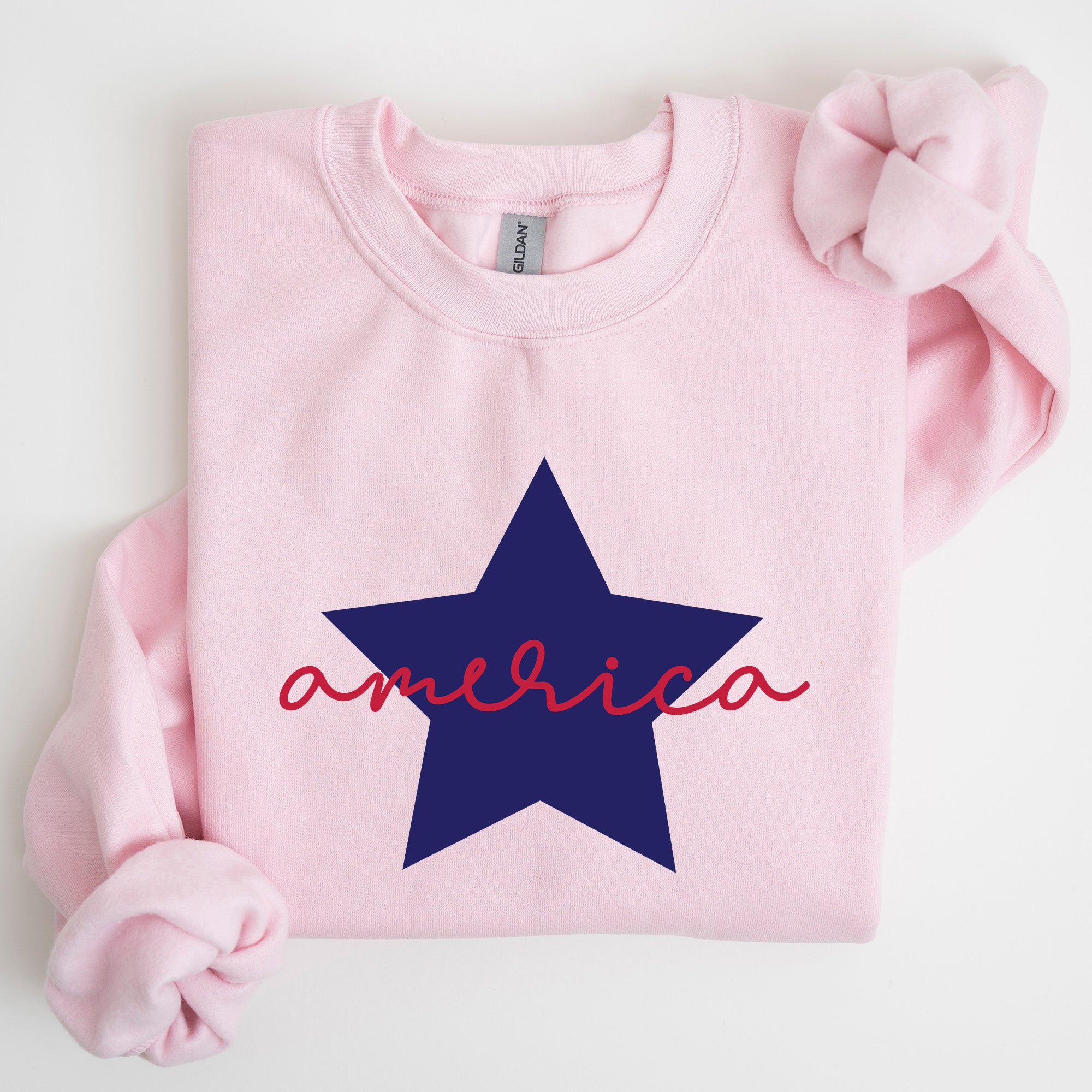 Retro America Star Emblem Inspired By The American Flag Red White Blue Fourth Of July Heritage And Freedom Sweatshirt