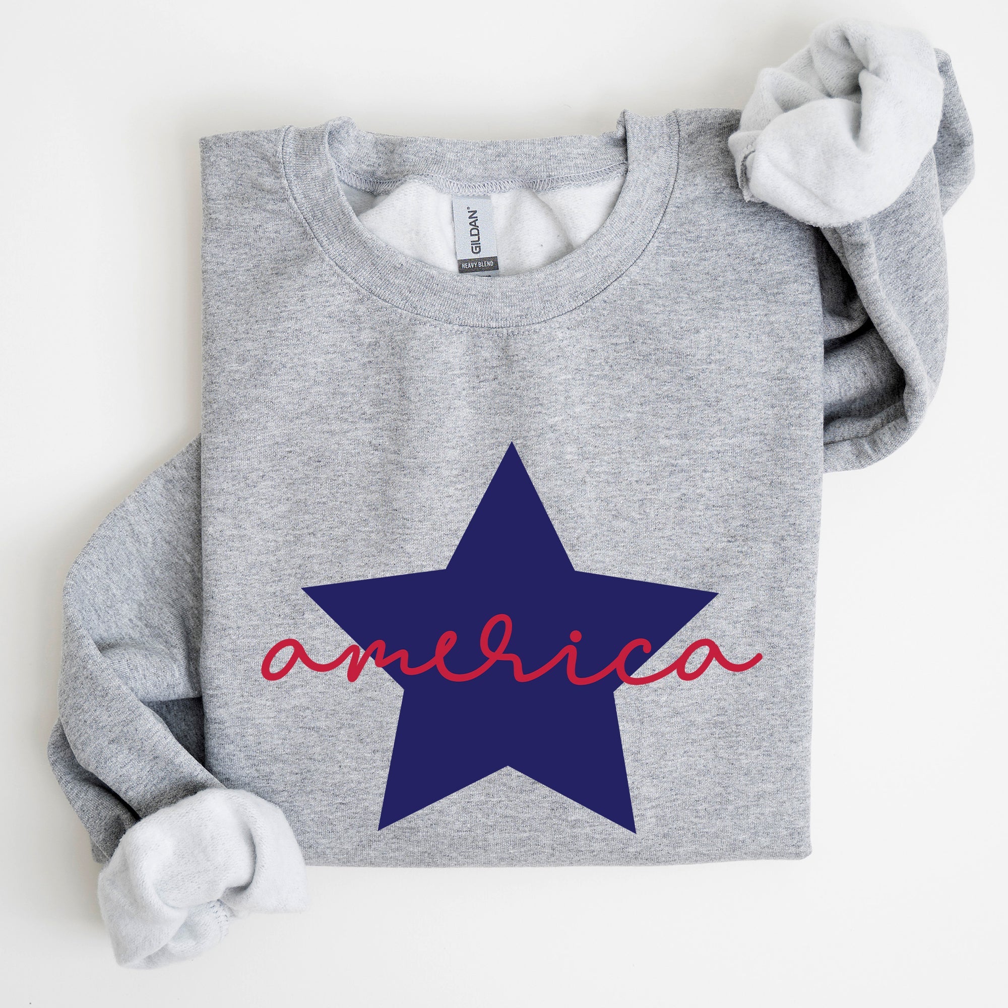 Retro America Star Emblem Inspired By The American Flag Red White Blue Fourth Of July Heritage And Freedom Sweatshirt