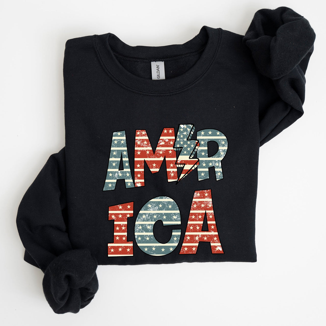 Retro America Patriotic 4th Of July Celebrating Independence And Freedom Sweatshirt
