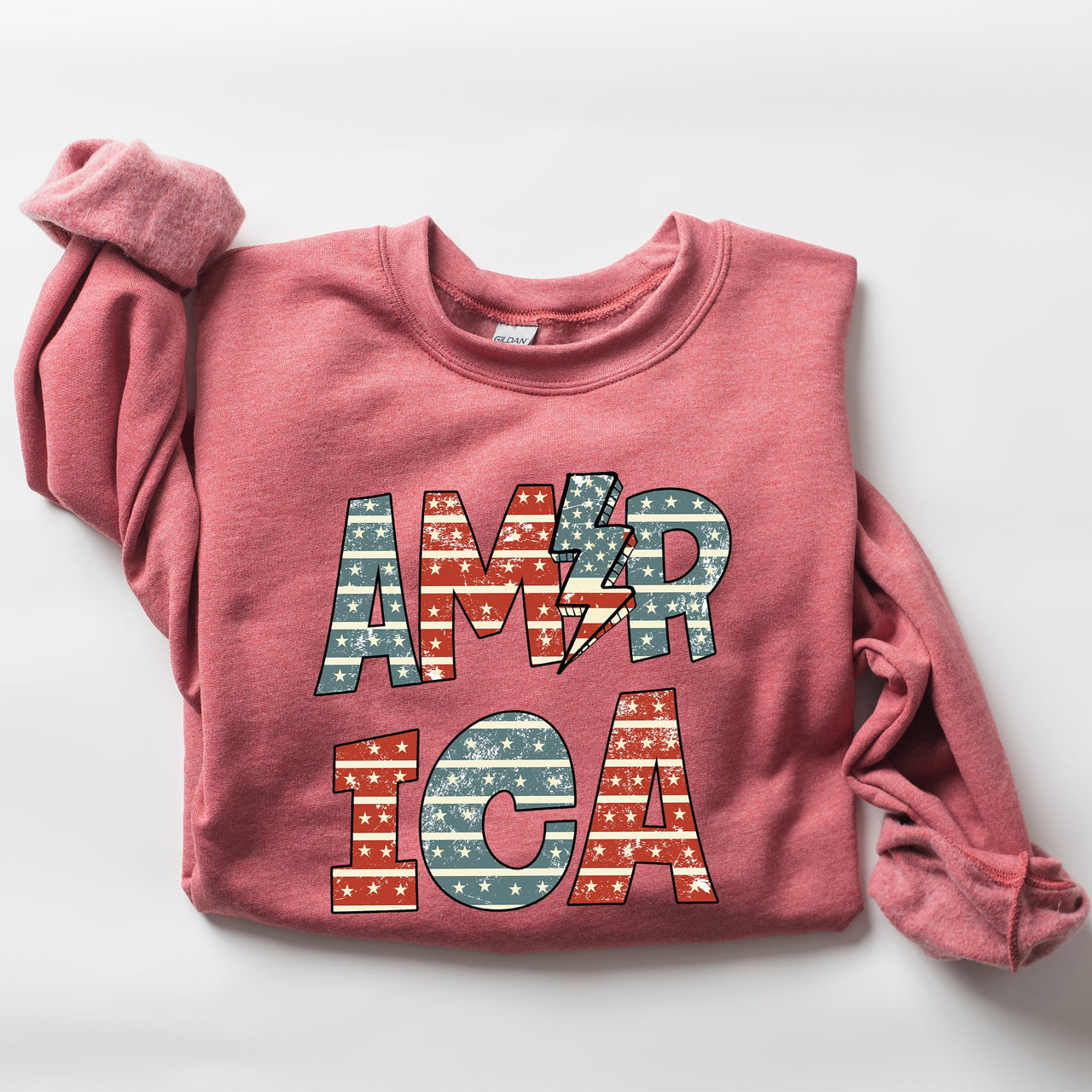 Retro America Patriotic 4th Of July Celebrating Independence And Freedom Sweatshirt