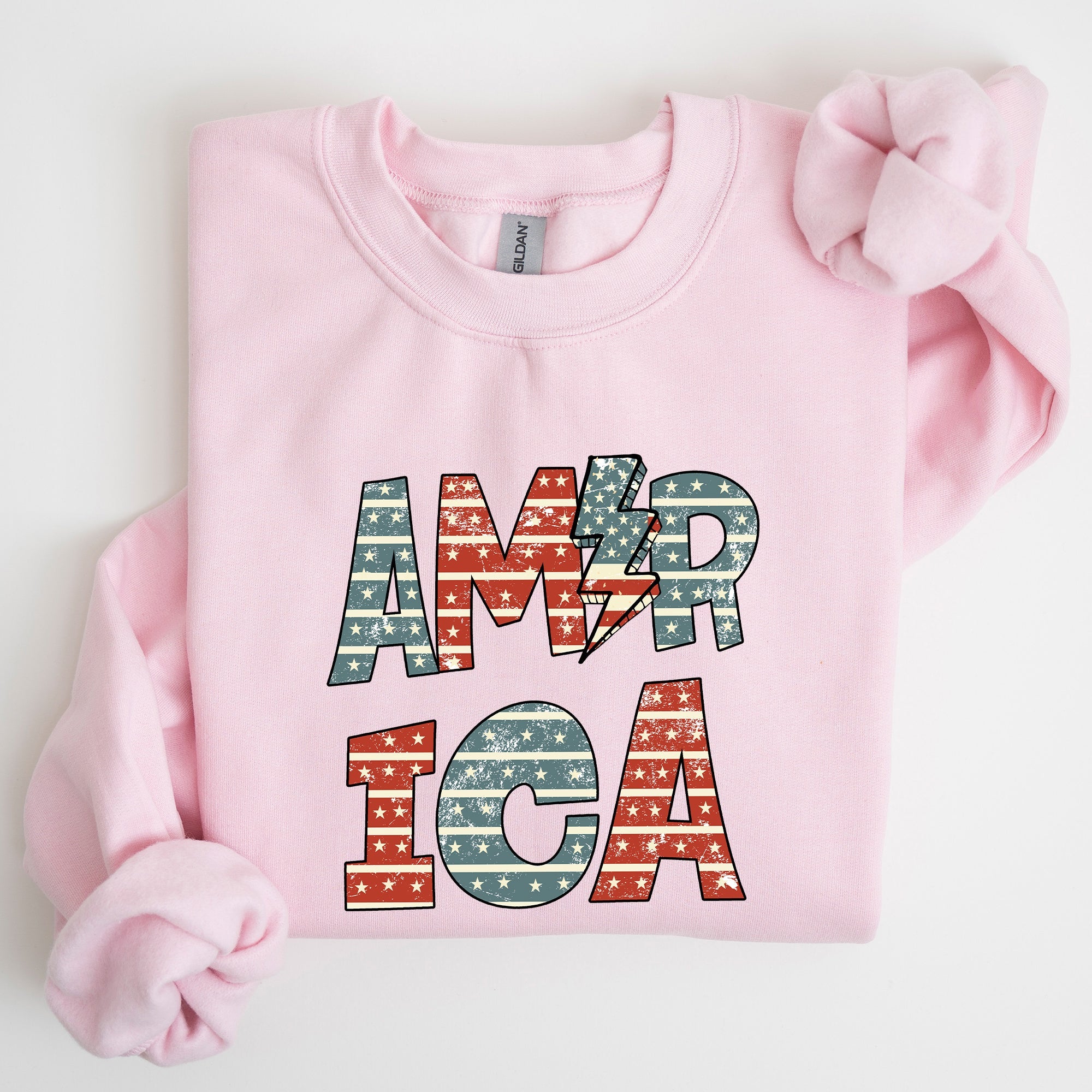 Retro America Patriotic 4th Of July Celebrating Independence And Freedom Sweatshirt