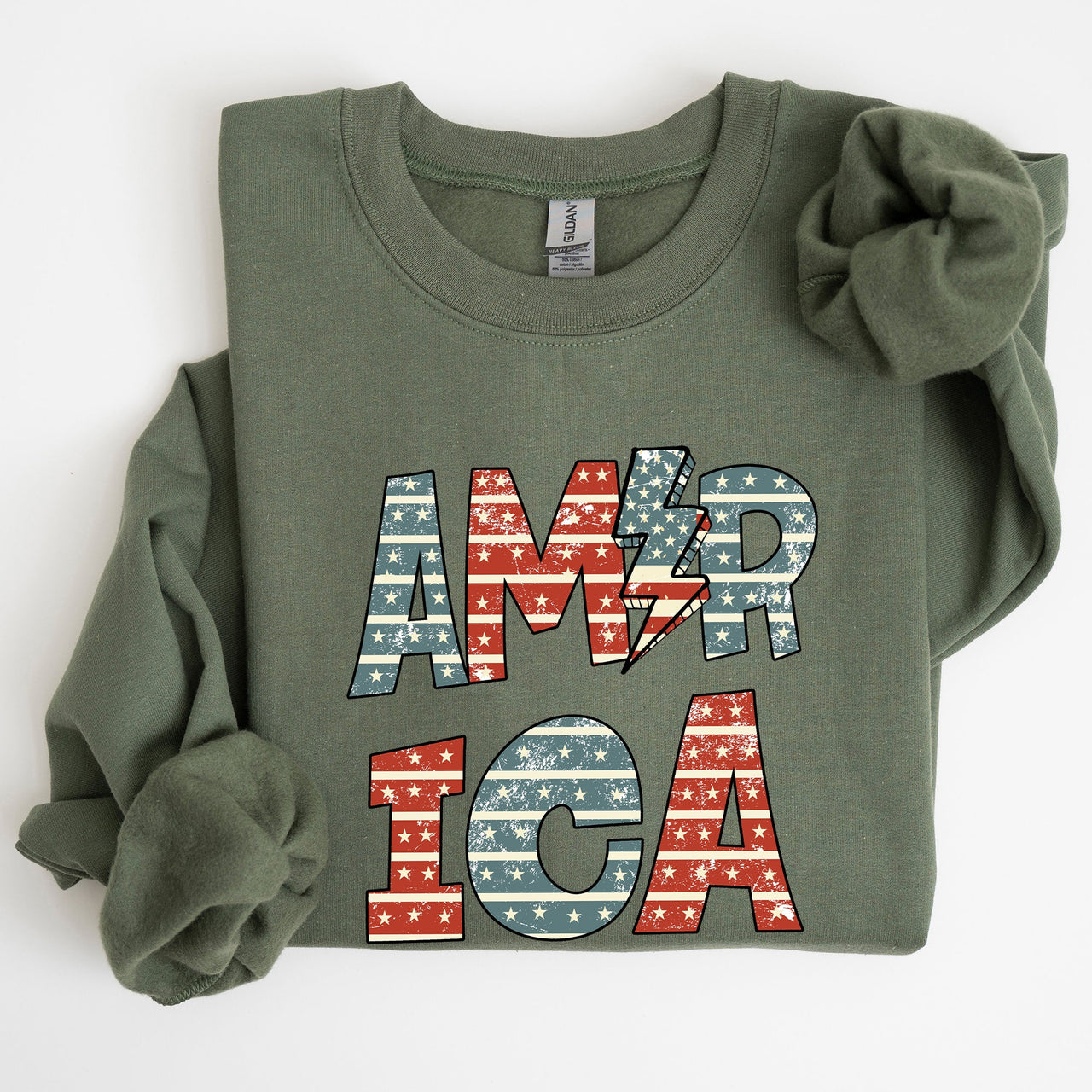 Retro America Patriotic 4th Of July Celebrating Independence And Freedom Sweatshirt