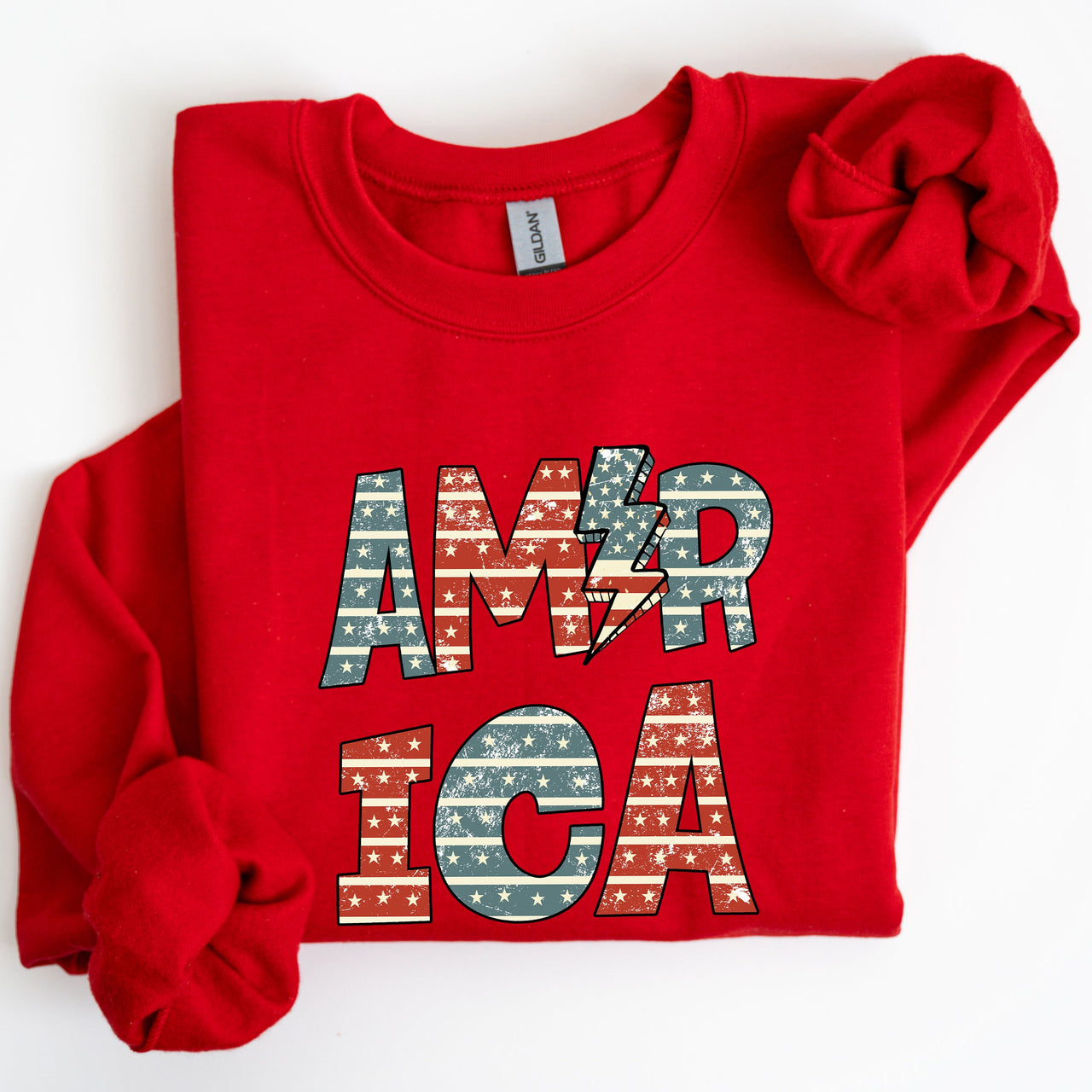 Retro America Patriotic 4th Of July Celebrating Independence And Freedom Sweatshirt
