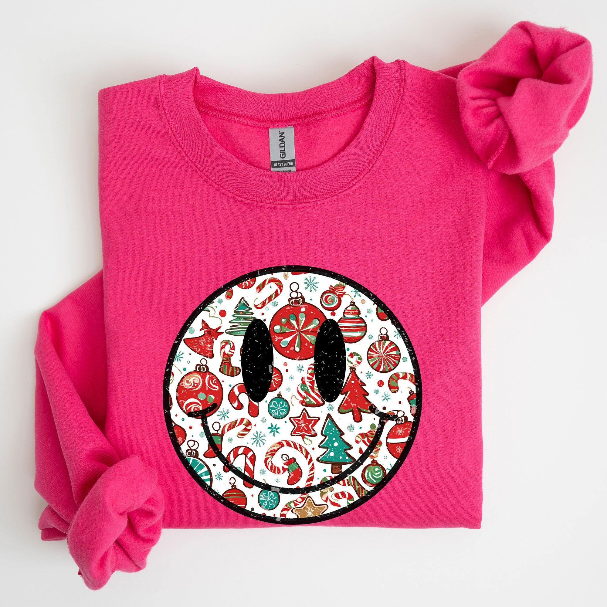 Retro Christmas Smiley Santa Xmas Winter Holiday Cheer Nostalgic Throwback Warmth Vintage Vibe Sweatshirt