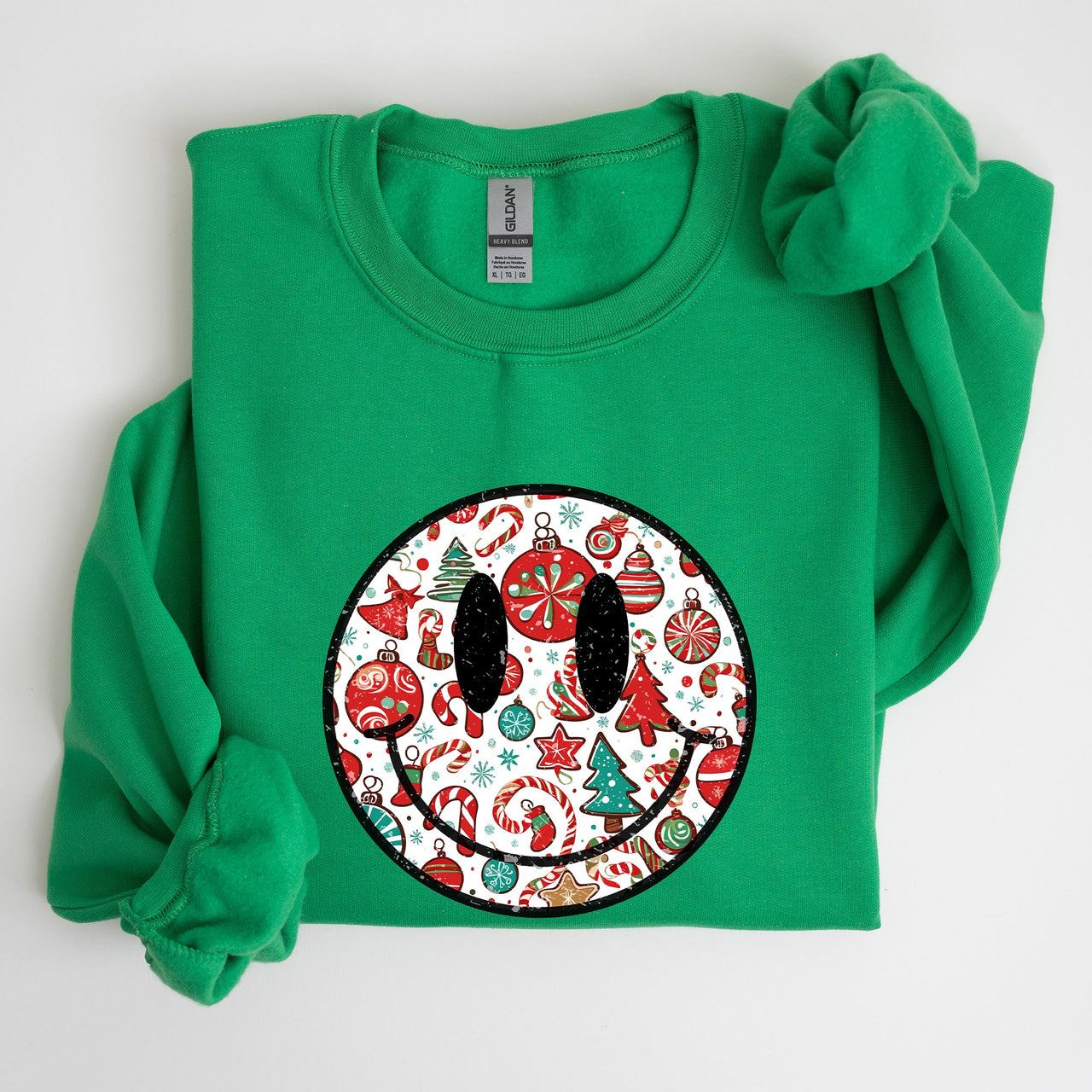 Retro Christmas Smiley Santa Xmas Winter Holiday Cheer Nostalgic Throwback Warmth Vintage Vibe Sweatshirt