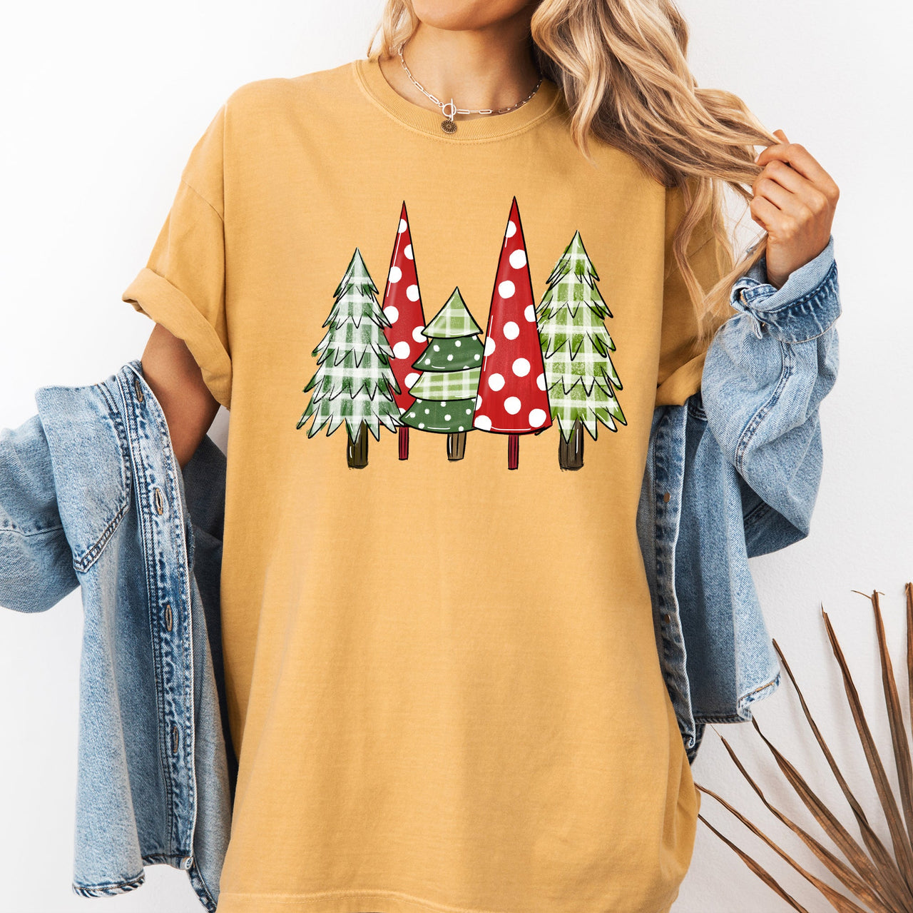Retro Christmas Trees Winter Snow Santa Holiday Scene Throwback Classic Comfort Colors Tee