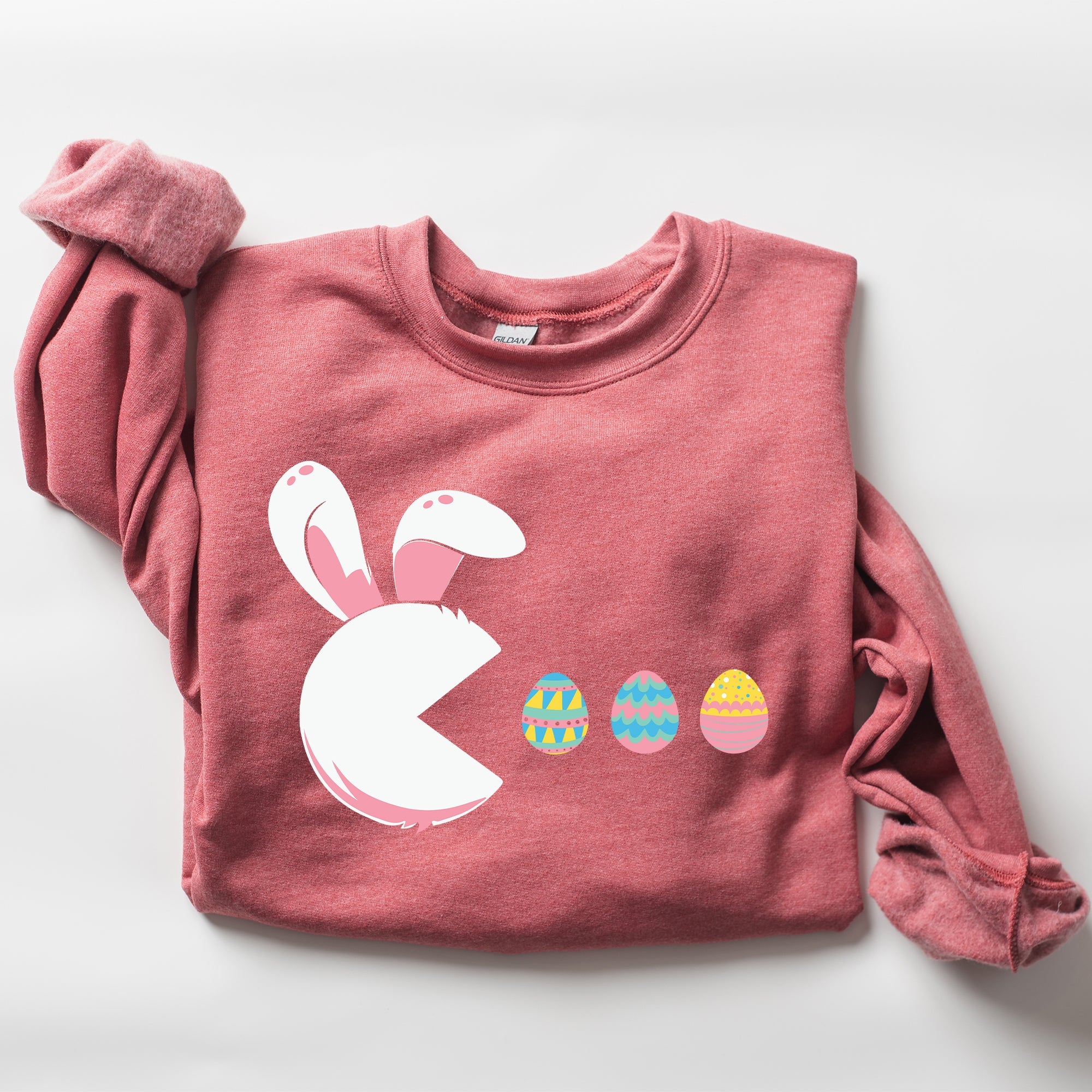 Retro Game Easter Bunny Eggs Nostalgic Pixel Art Retro Gaming Print Collection Edition Sweatshirt