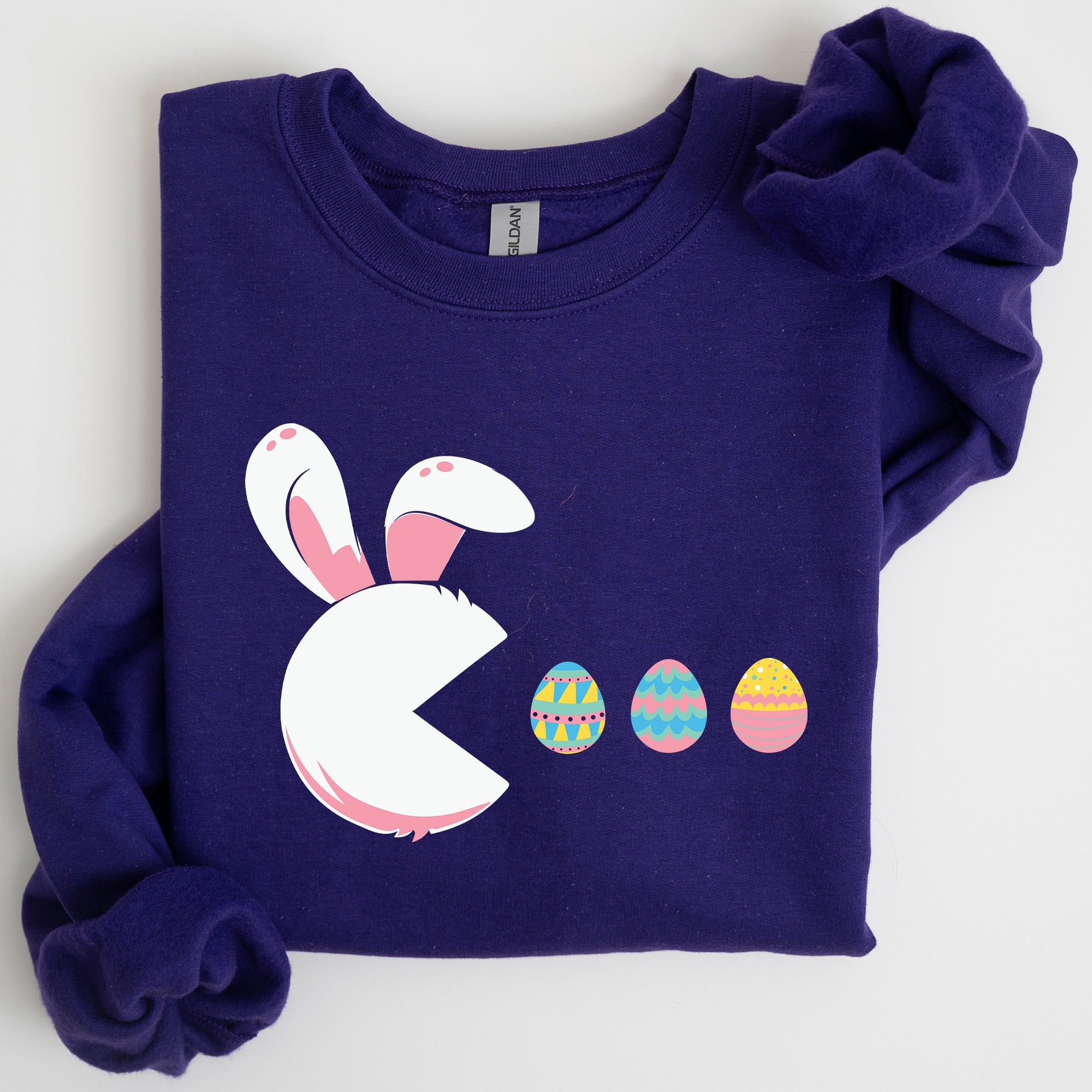 Retro Game Easter Bunny Eggs Nostalgic Pixel Art Retro Gaming Print Collection Edition Sweatshirt