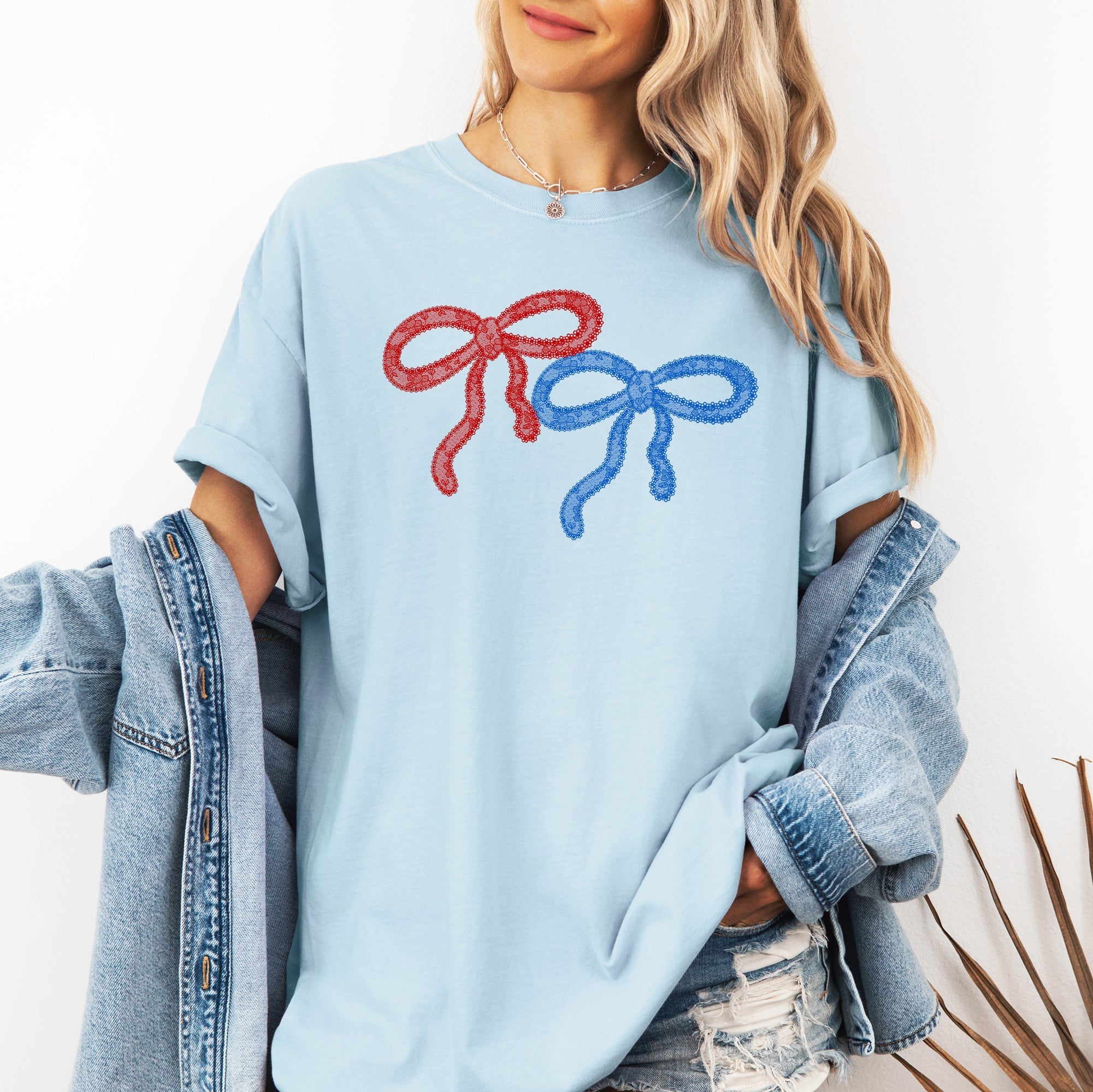 Retro Lace Patriotic 4th Of July Americana Flag Patch Design Collection Comfort Colors Tee
