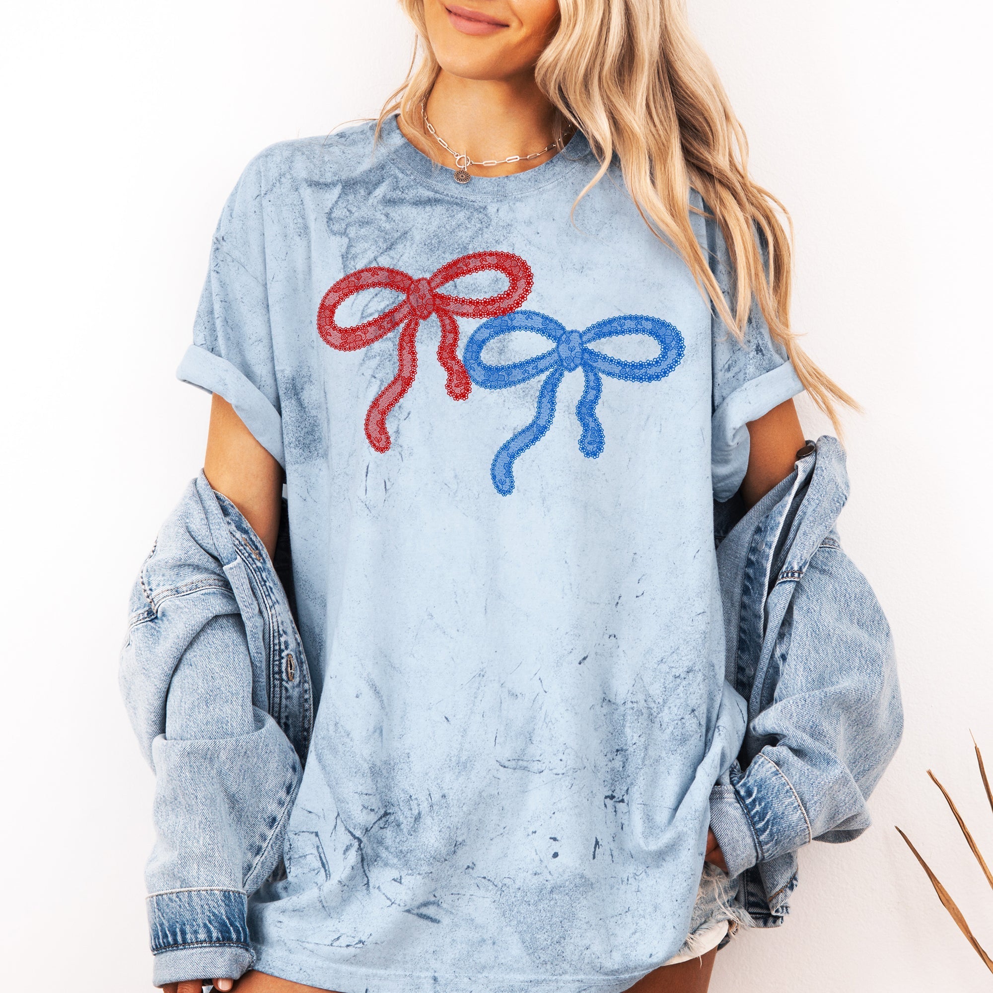 Retro Lace Color Blast Patriotic American Flag Fourth Of July Celebration Comfort Colors Tee