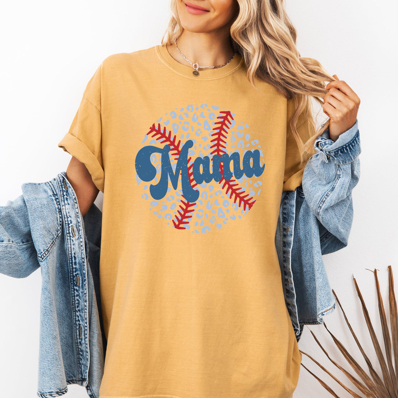 Retro Leopard Baseball Mama Sports Mother's Day Edition Graphic Comfort Colors Tee