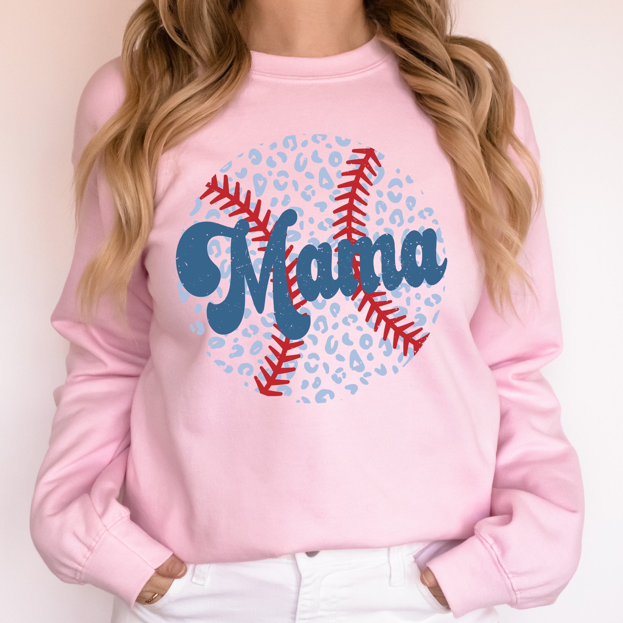 Retro Leopard Baseball Mama Sports Mother's Day Celebration Vintage Graphic Sweatshirt