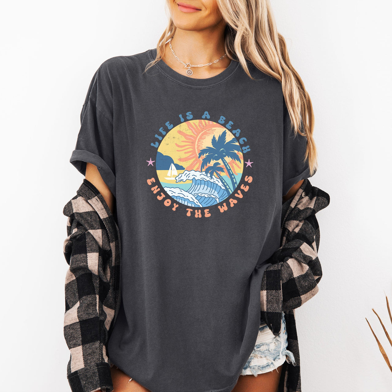 Retro Life Is A Beach, Enjoy The Waves, Summer Edition Of Endless Summer Vacation Comfort Colors Tee