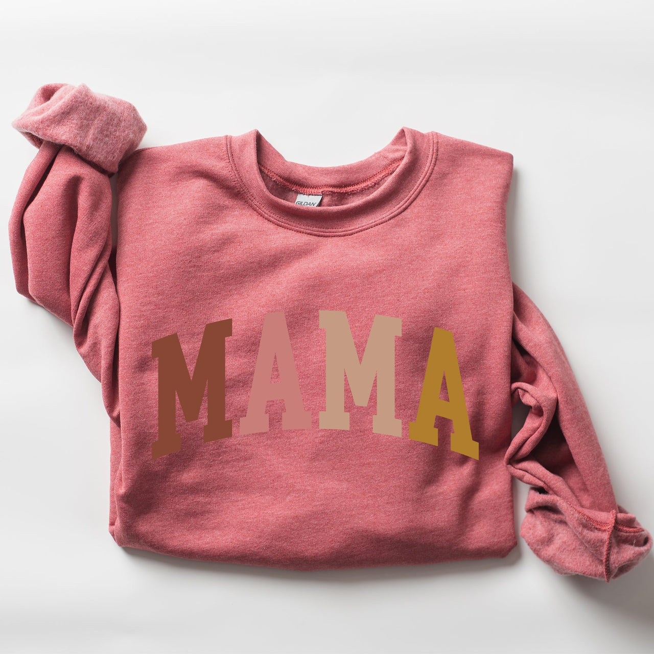 Retro Mama Collegiate Vintage Mom Life Script Lettering Cozy Everyday Wear Sweatshirt