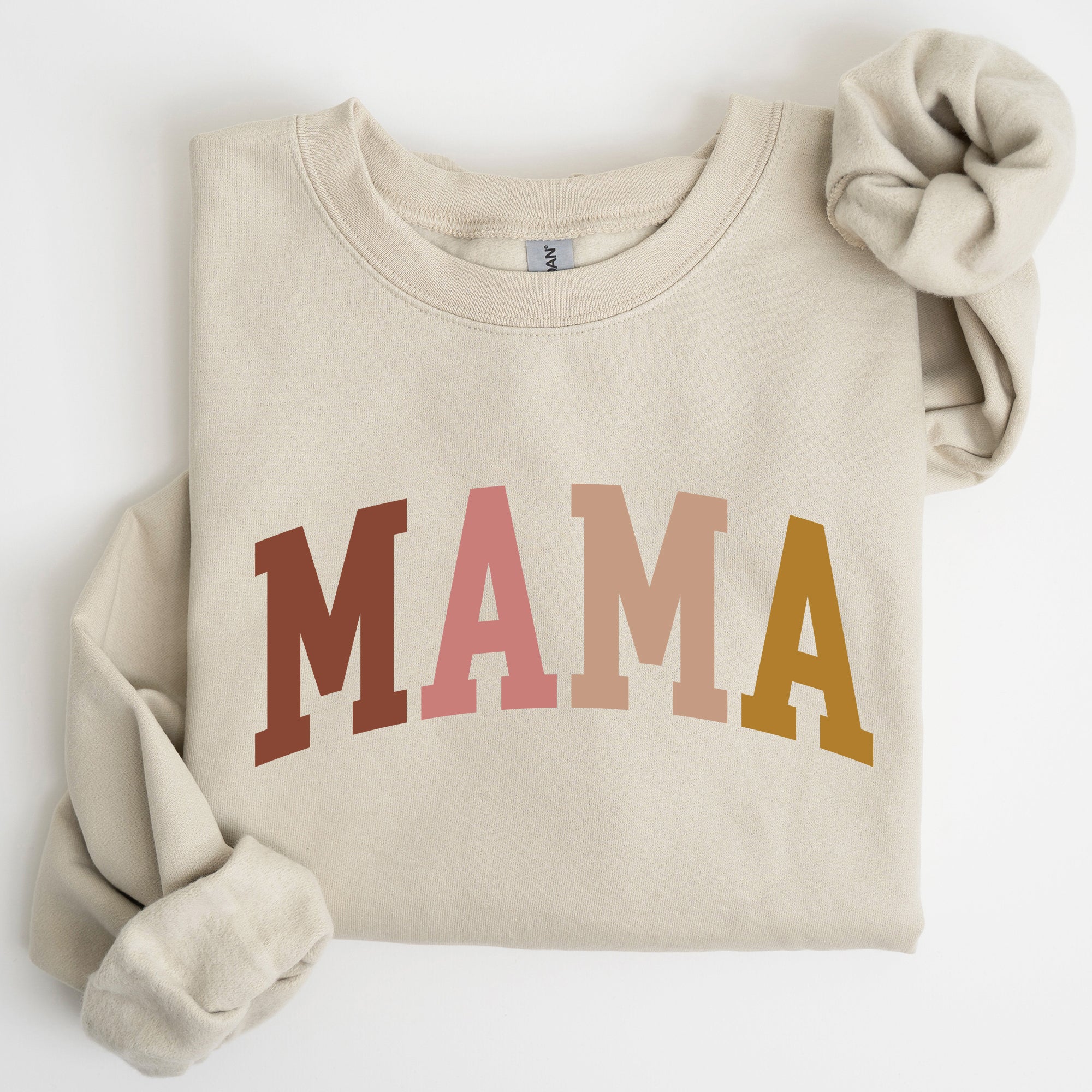 Retro Mama Collegiate Vintage Mom Life Script Lettering Cozy Everyday Wear Sweatshirt