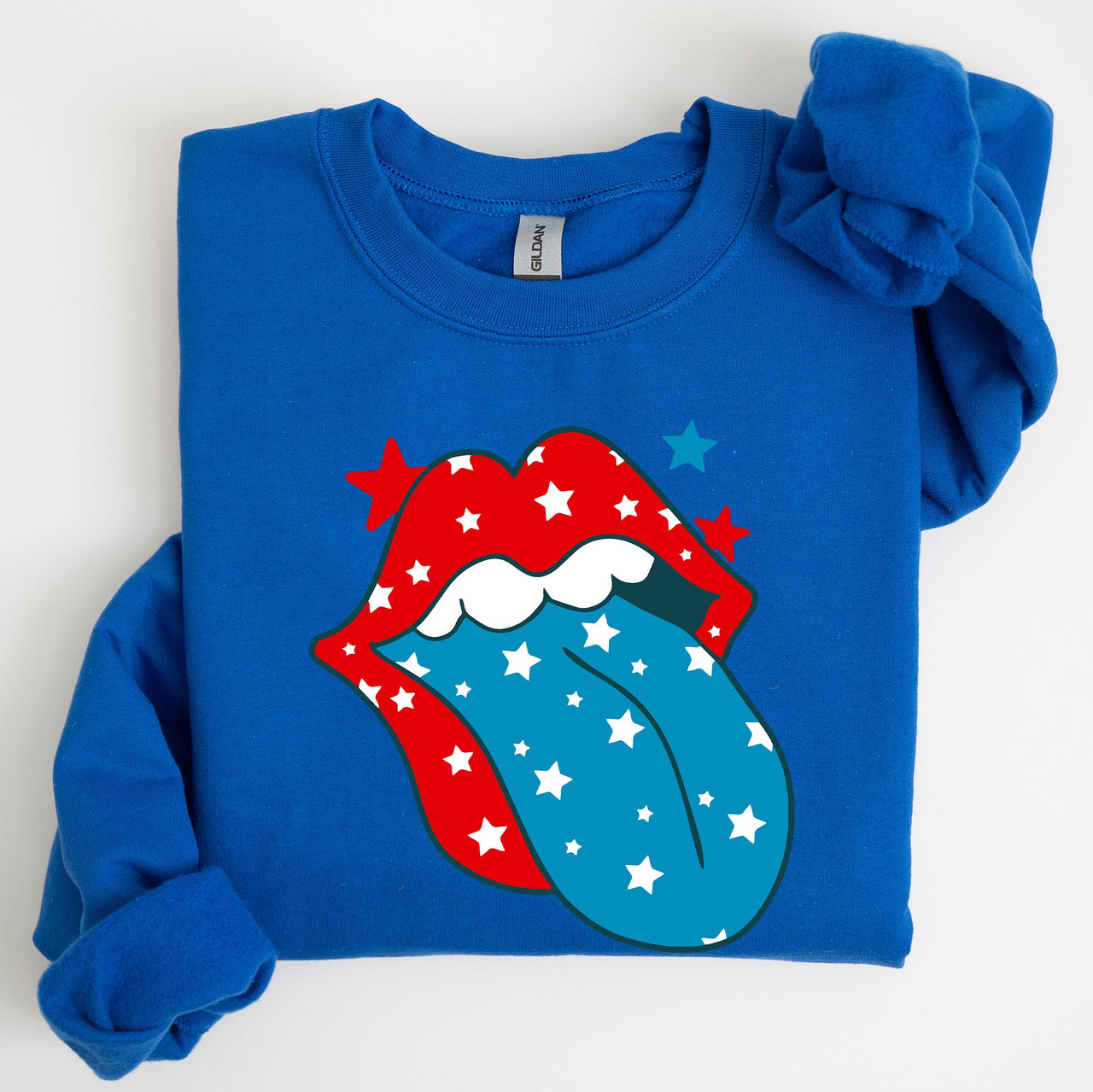 Retro Party In The USA Tongue Fourth Of July Independence Day Celebration Graphic Sweatshirt