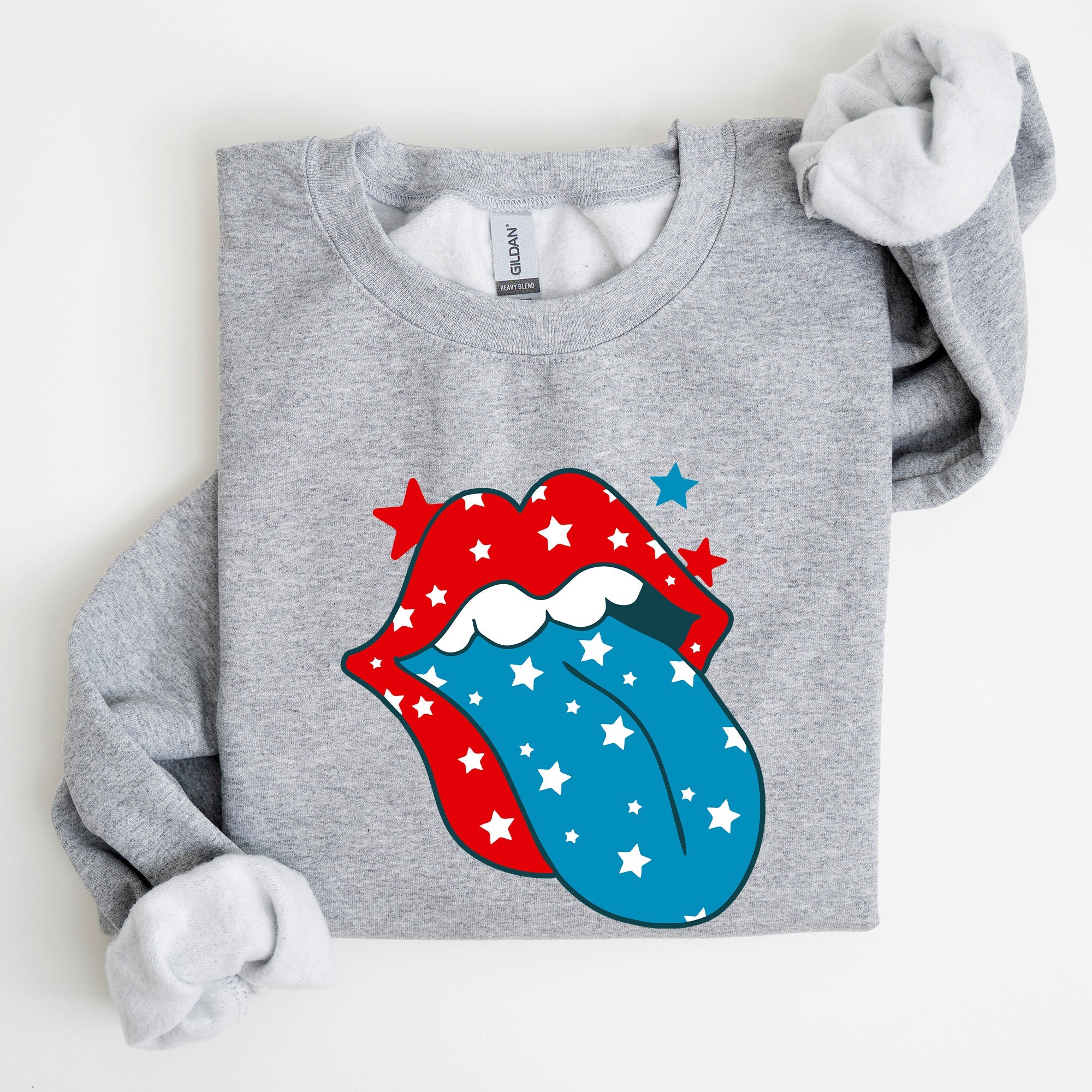Retro Party In The USA Tongue Fourth Of July Independence Day Celebration Graphic Sweatshirt