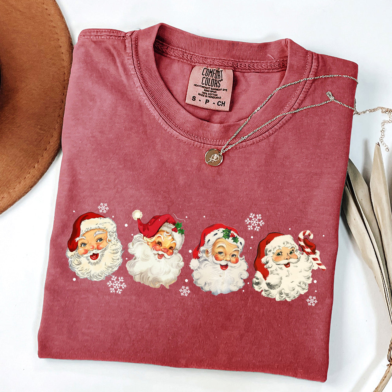Retro Santas In A Row Christmas Winter Xmas Santas Holiday Parade Comfort Colors Tee