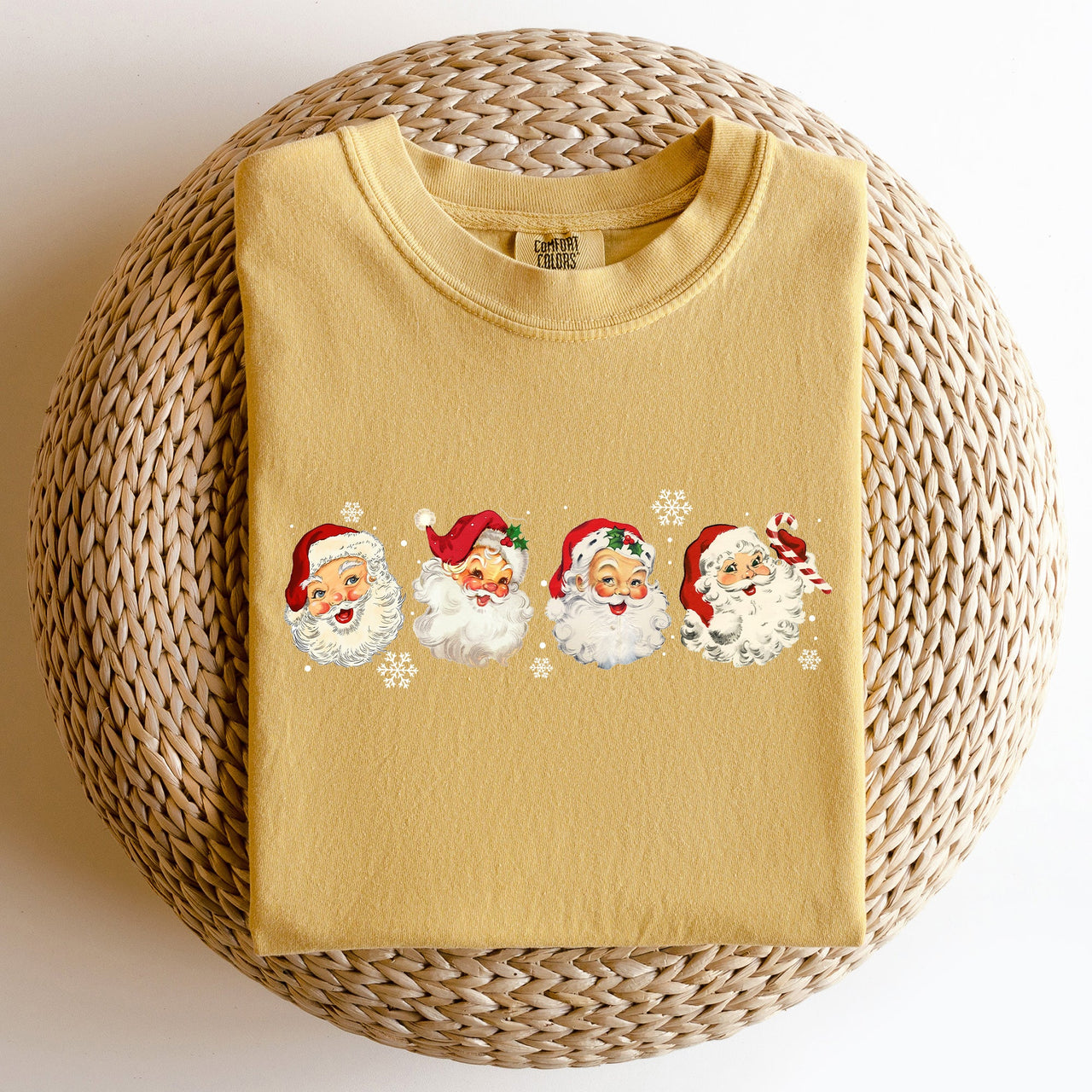 Retro Santas In A Row Christmas Winter Xmas Santas Holiday Parade Comfort Colors Tee