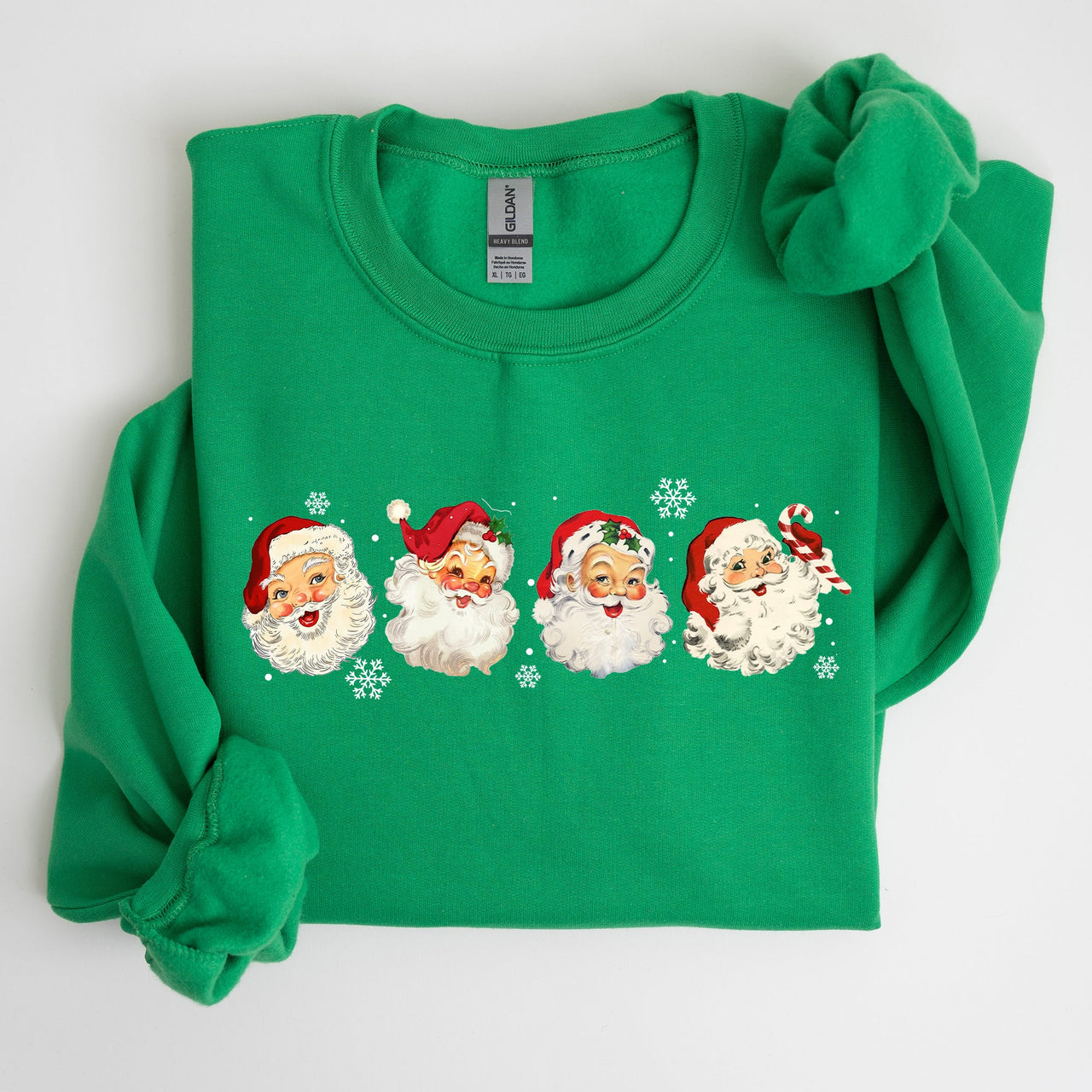 Retro Santas In A Row Christmas Winter Xmas Festive Parade Print Edition Sweatshirt