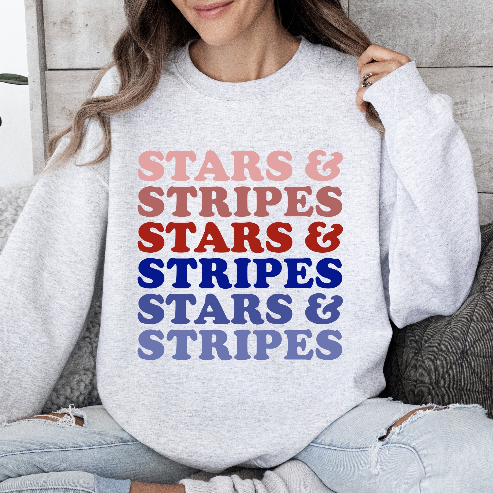 Retro Stars And Stripes Patriotic Fourth Of July Celebration Iconic American Flag Art Across Nation Sweatshirt