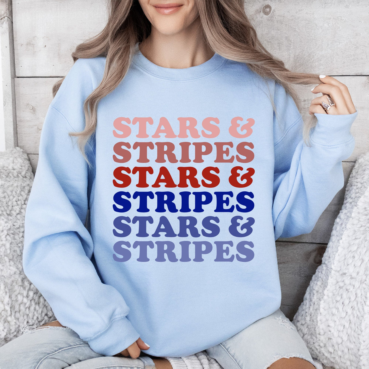 Retro Stars And Stripes Patriotic Fourth Of July Celebration Iconic American Flag Art Across Nation Sweatshirt