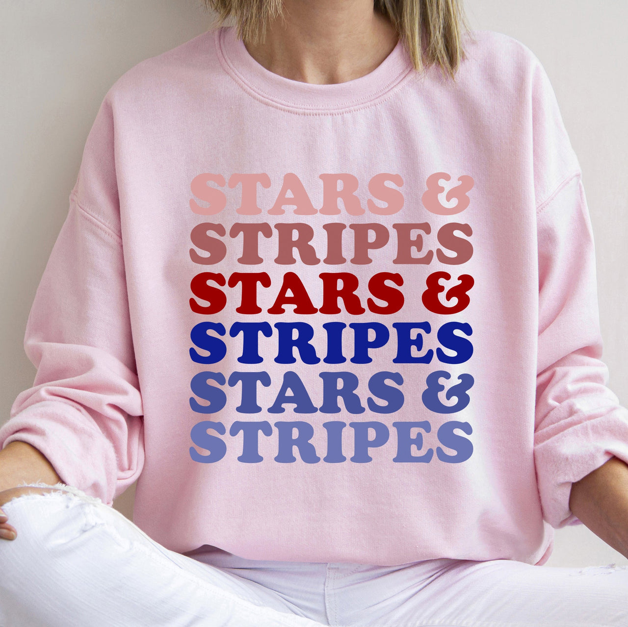 Retro Stars And Stripes Patriotic Fourth Of July Celebration Iconic American Flag Art Across Nation Sweatshirt