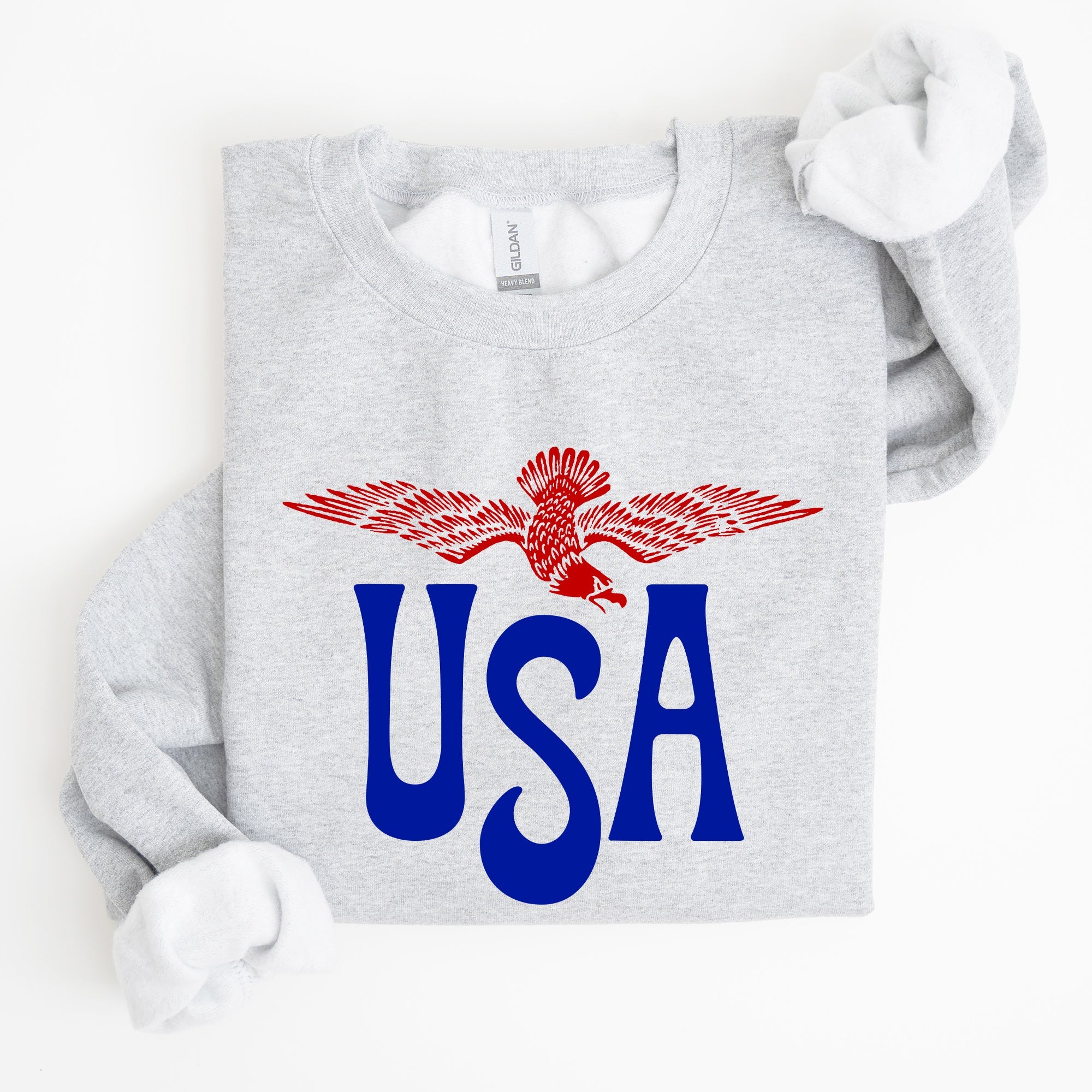 Retro USA Eagle America Patriotic Fourth of July Vintage Style Graphic Sweatshirt