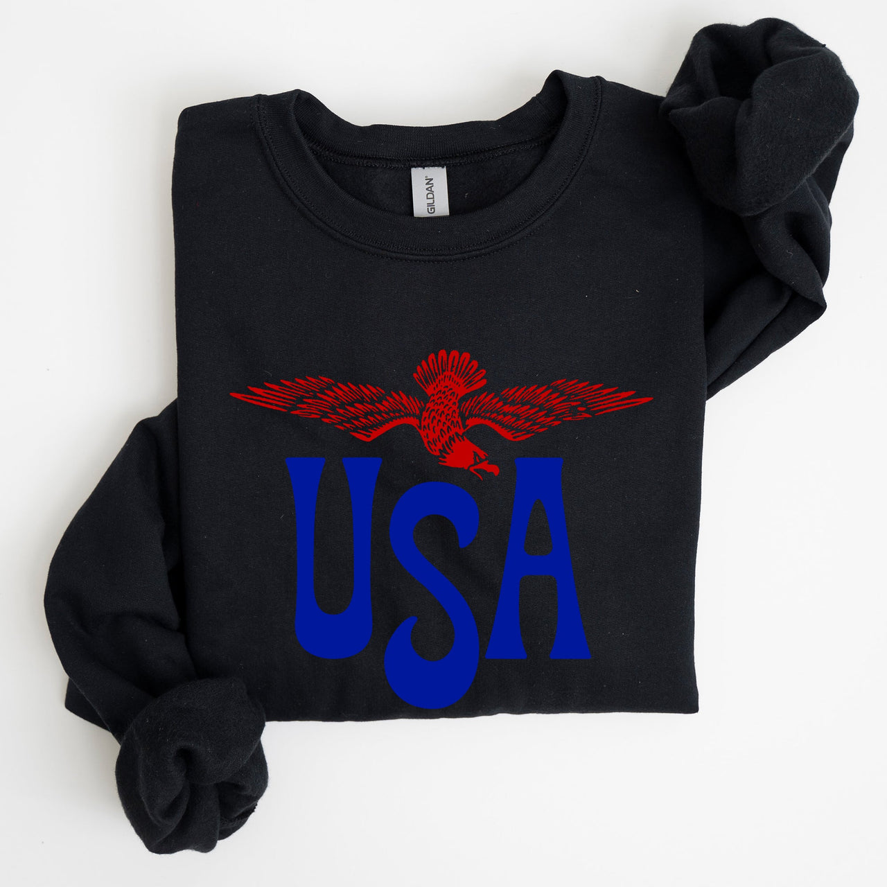 Retro USA Eagle America Patriotic Fourth of July Vintage Style Graphic Sweatshirt