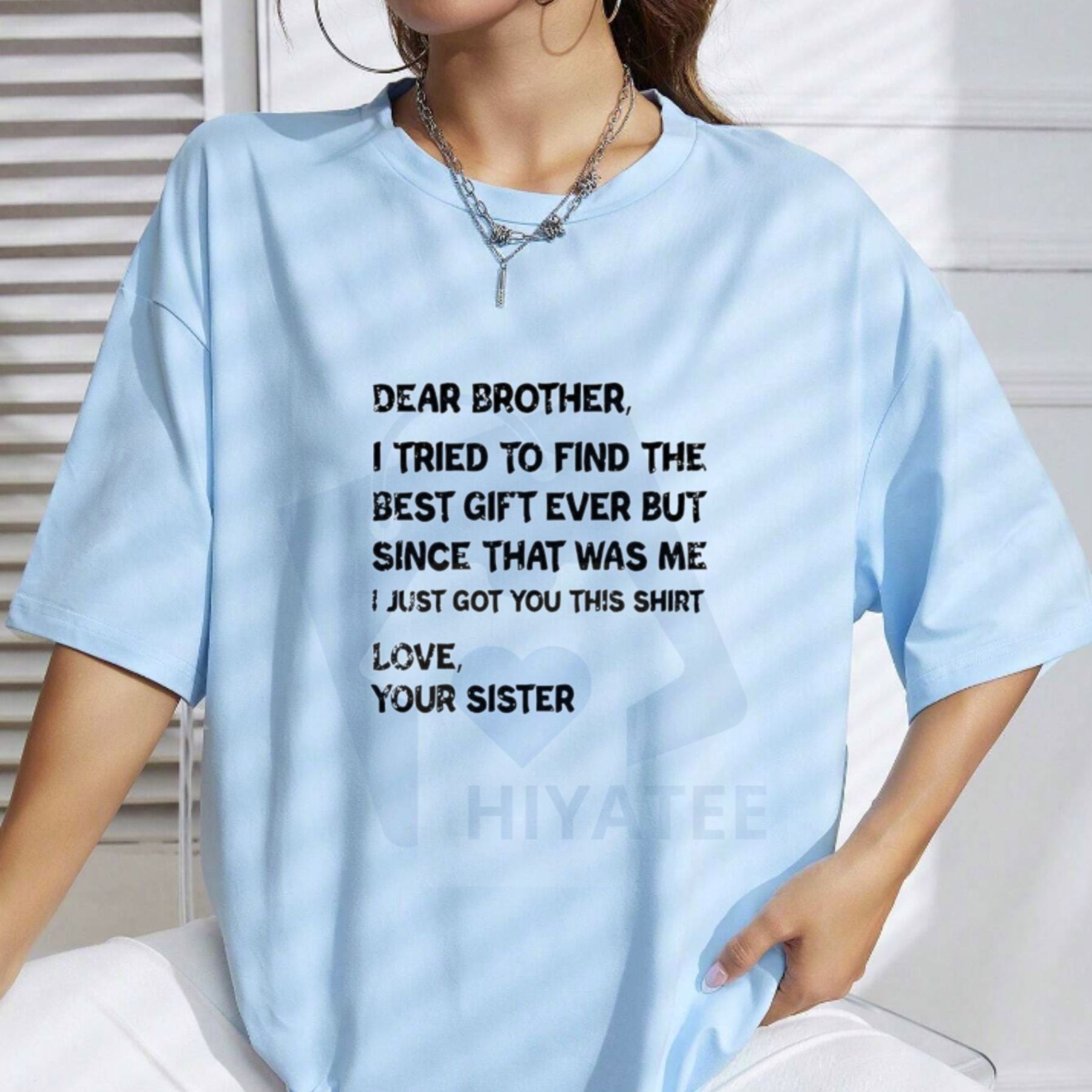 Retro Funny Gift T-Shirt For Brother – Sibling Tee Text Casual Cotton Made In USA