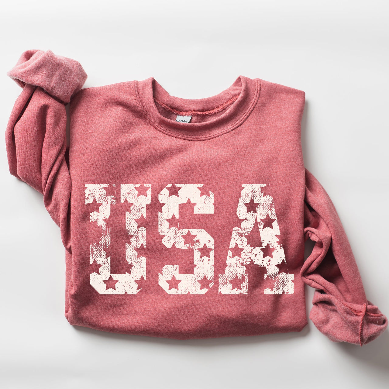 Retro USA Stars Patriotic America 4th Of July American Flag Design Graphic Sweatshirt