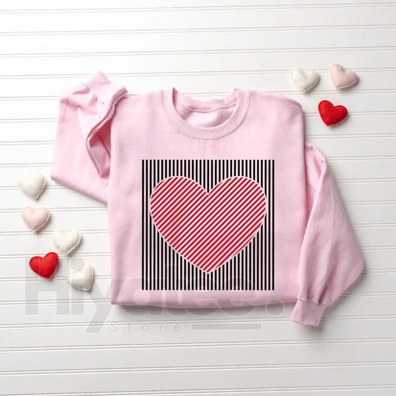 Retro Valentines Heart Sweatshirt: Cute Love Crewneck for Teachers, Moms & Women