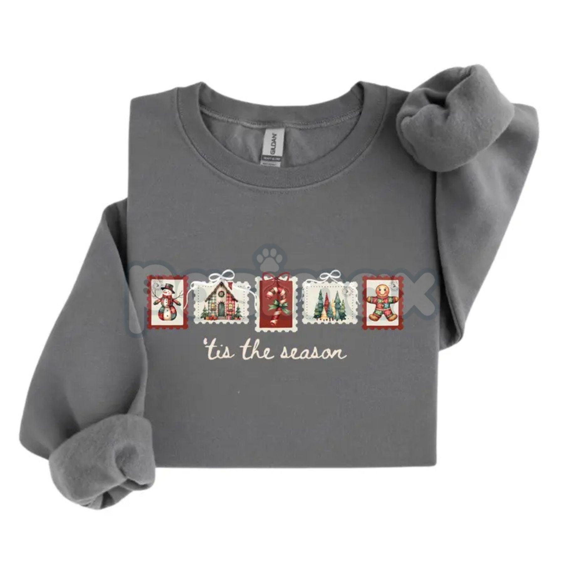 Retro Winter Stamp Sweatshirt | Vintage Holiday Postal Jumper | Nostalgic Christmas Mail Crewneck | Philately Gift