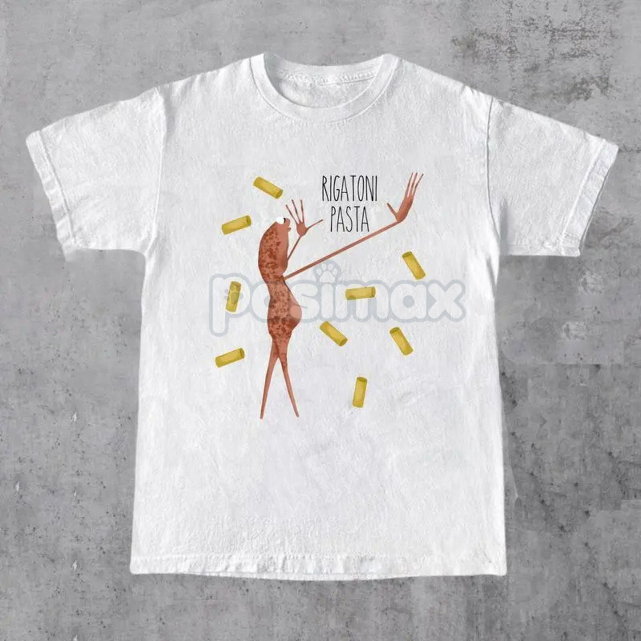 Rigatoni Pasta & Worm Graphic Tee - Internet Culture Funny T-Shirt, Viral Gaming Meme Merch