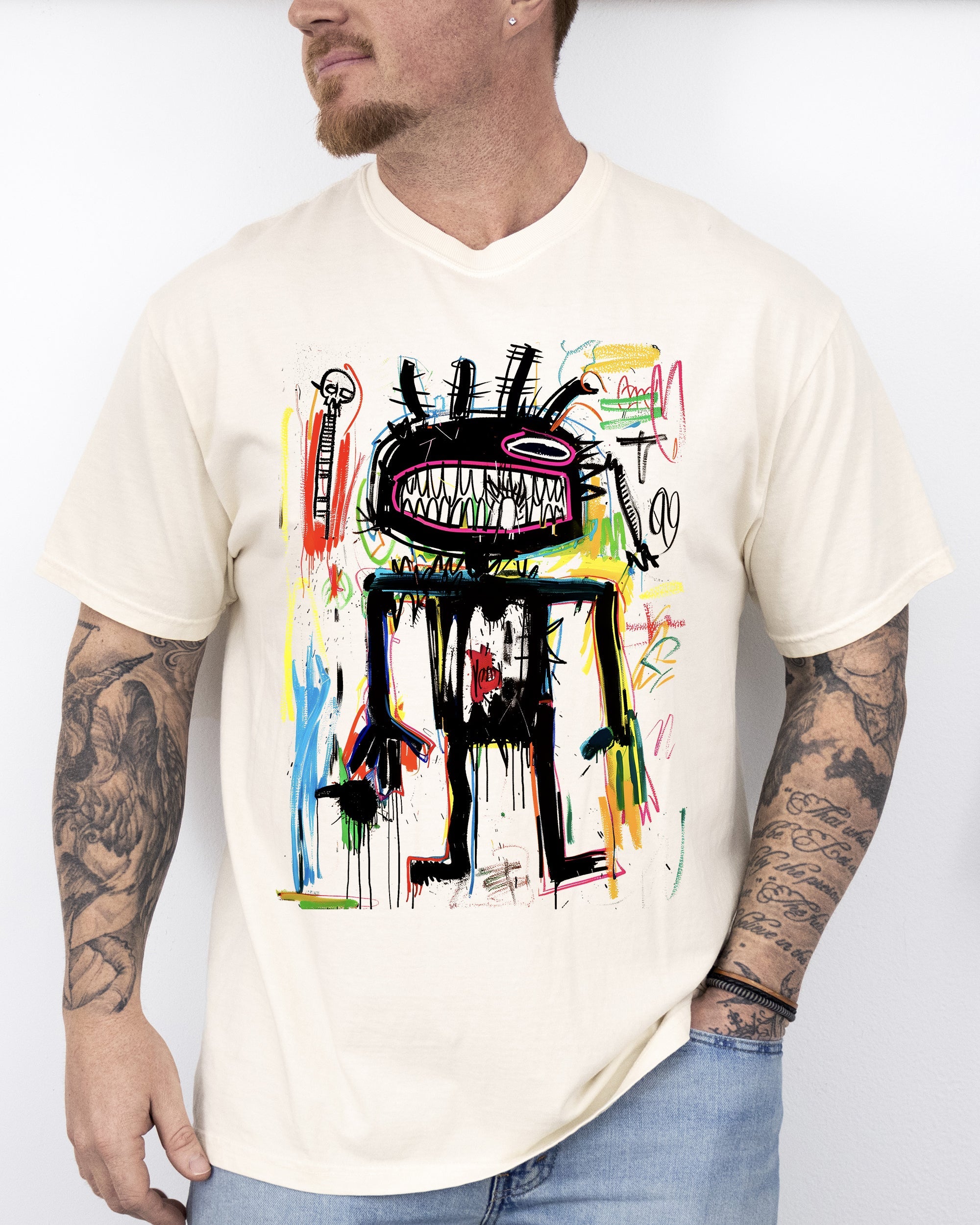 Robot Zombie Halloween Graffiti Colorful Neo Expressionist Urban Vibrant Comfort Colors Tee